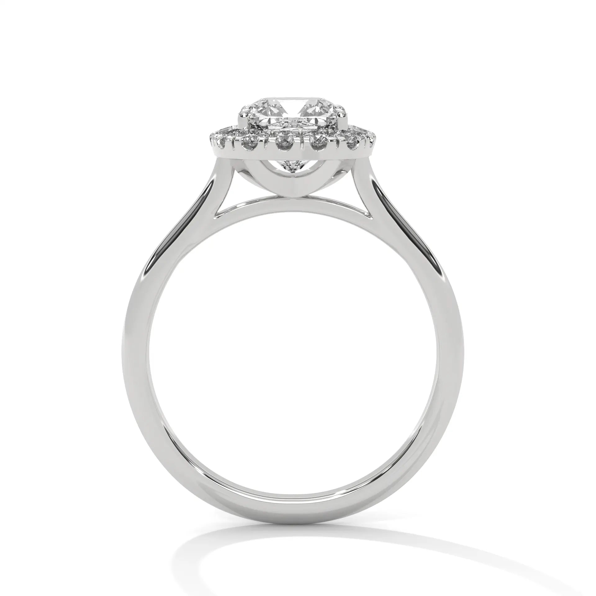 MJBS37 - Pillowy Cushion Shape Solitaire with Shimmering Frame