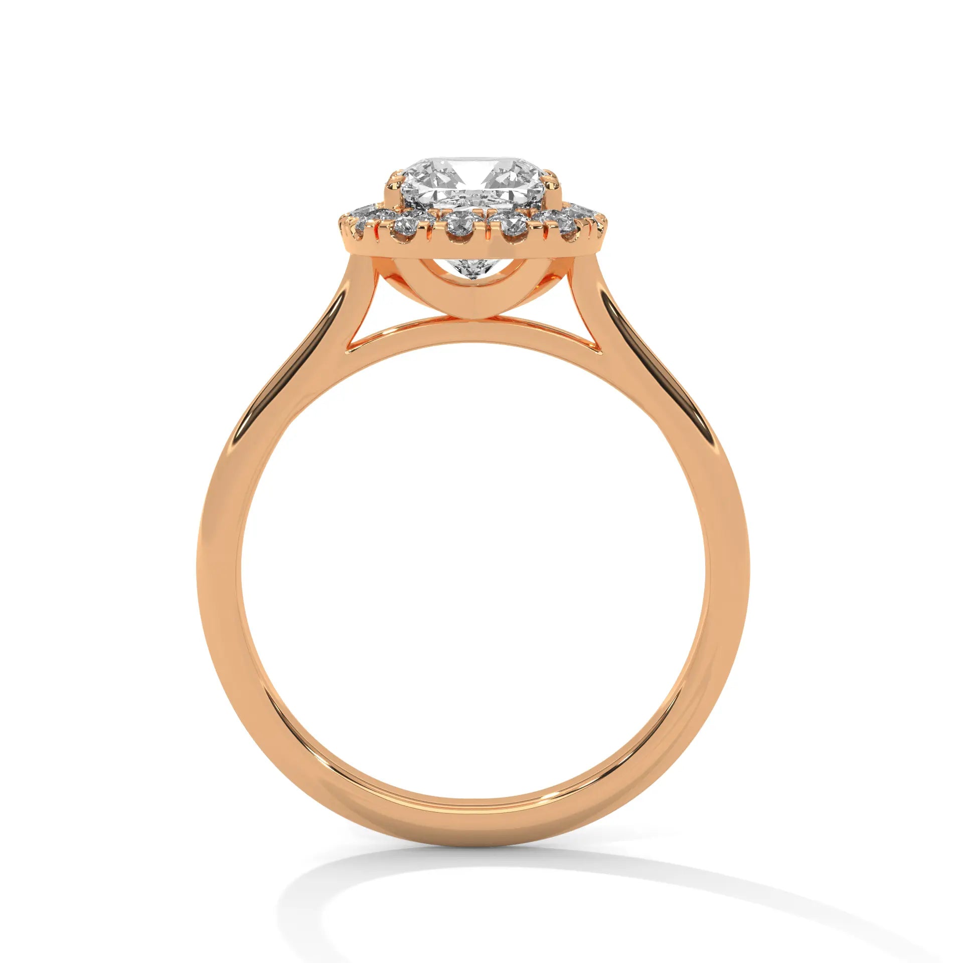 MJBS37 - Pillowy Cushion Shape Solitaire with Shimmering Frame