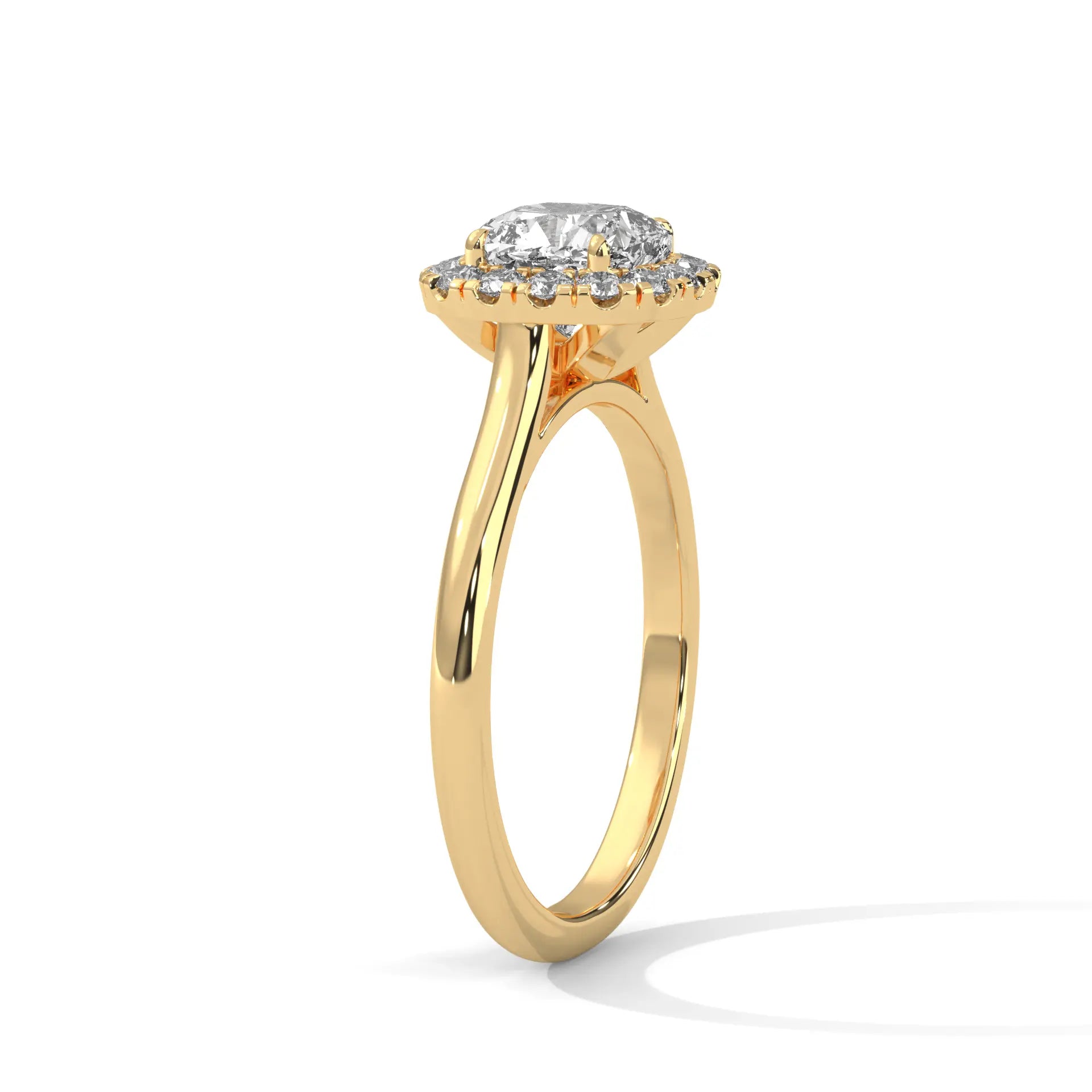 MJBS37 - Pillowy Cushion Shape Solitaire with Shimmering Frame