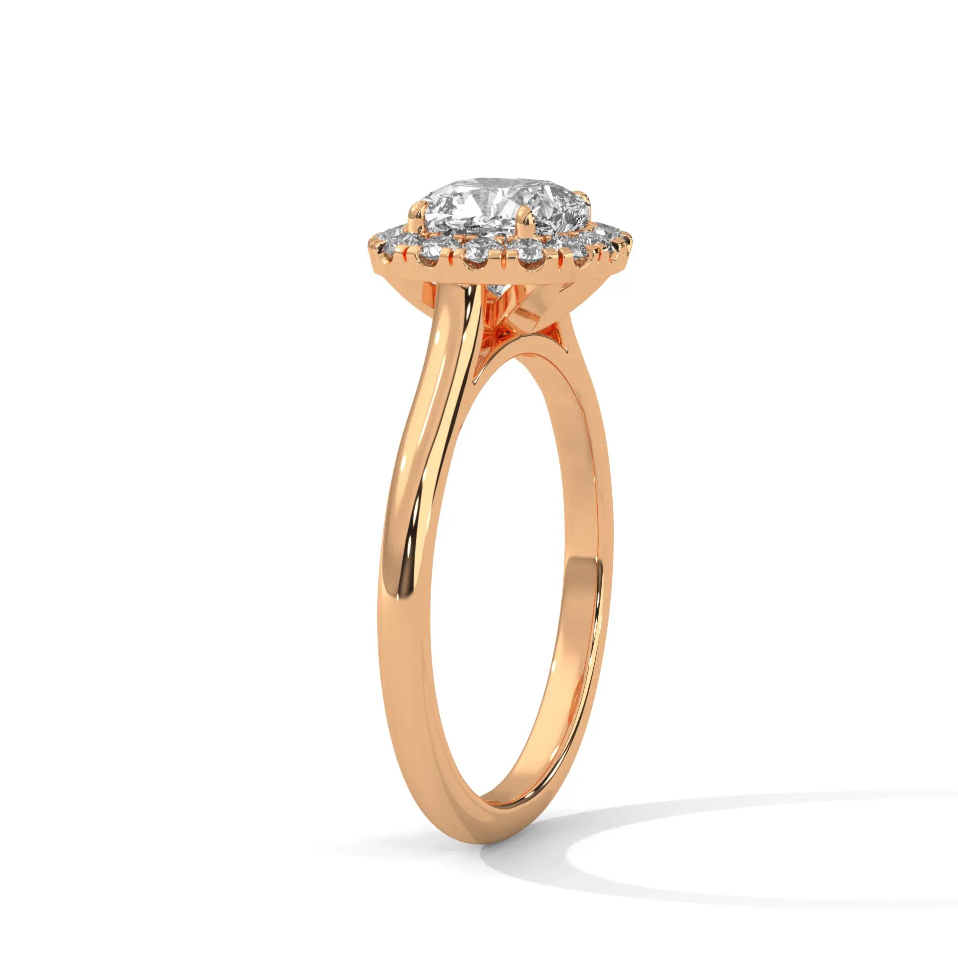 MJBS37 - Pillowy Cushion Shape Solitaire with Shimmering Frame