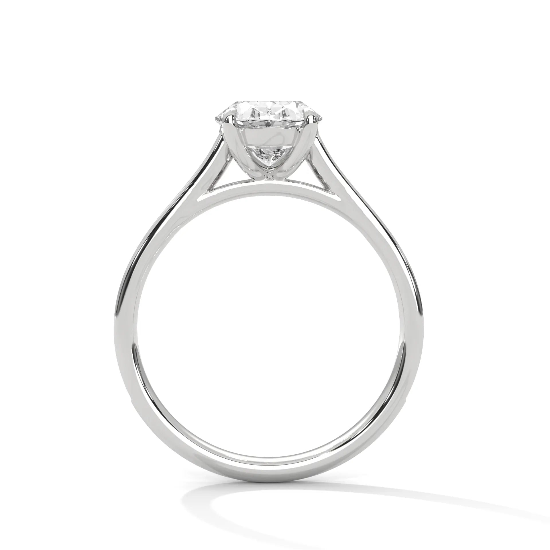 MJBS38 - Classic Silhouette Oval Prong-Set Wedding Band