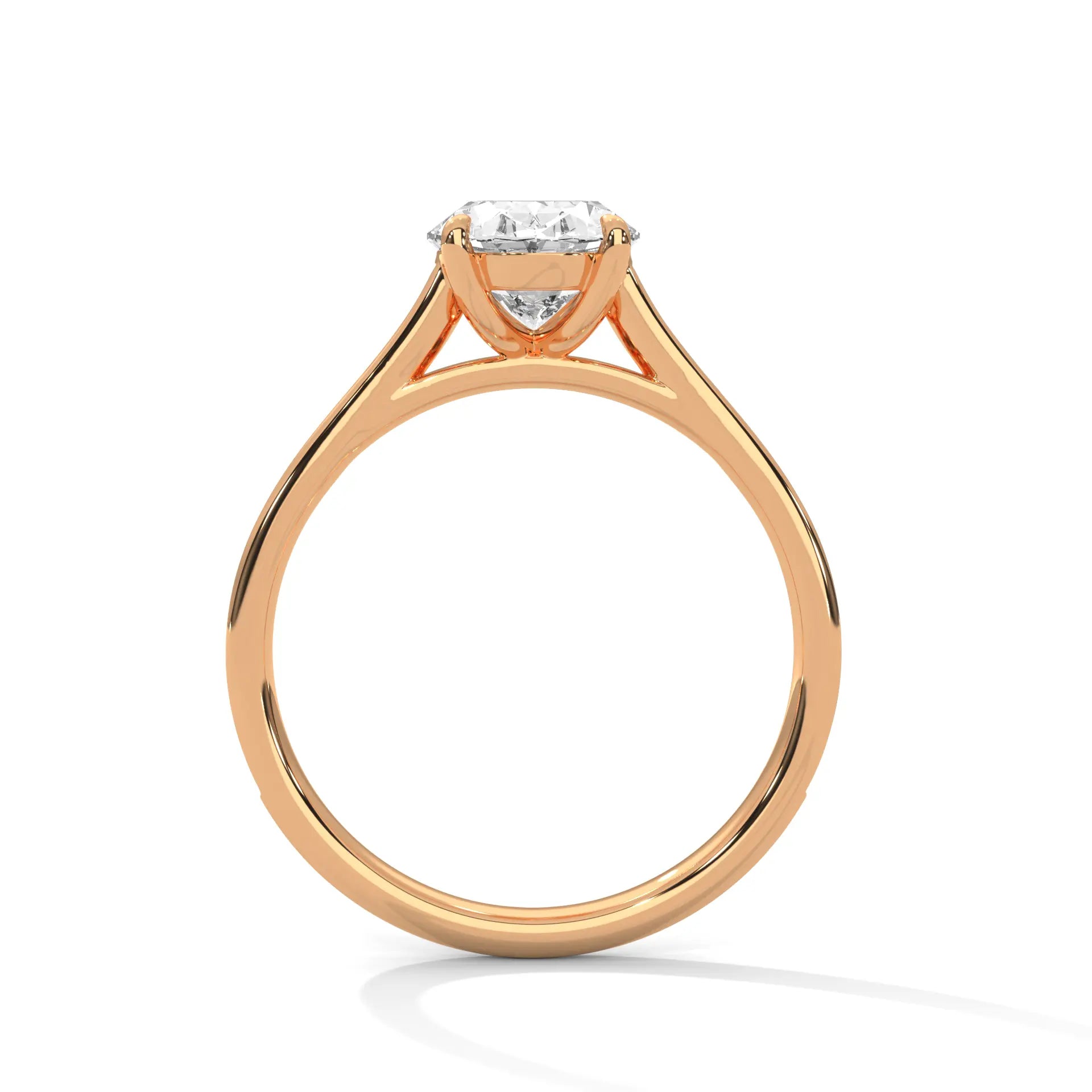 MJBS38 - Classic Silhouette Oval Prong-Set Wedding Band