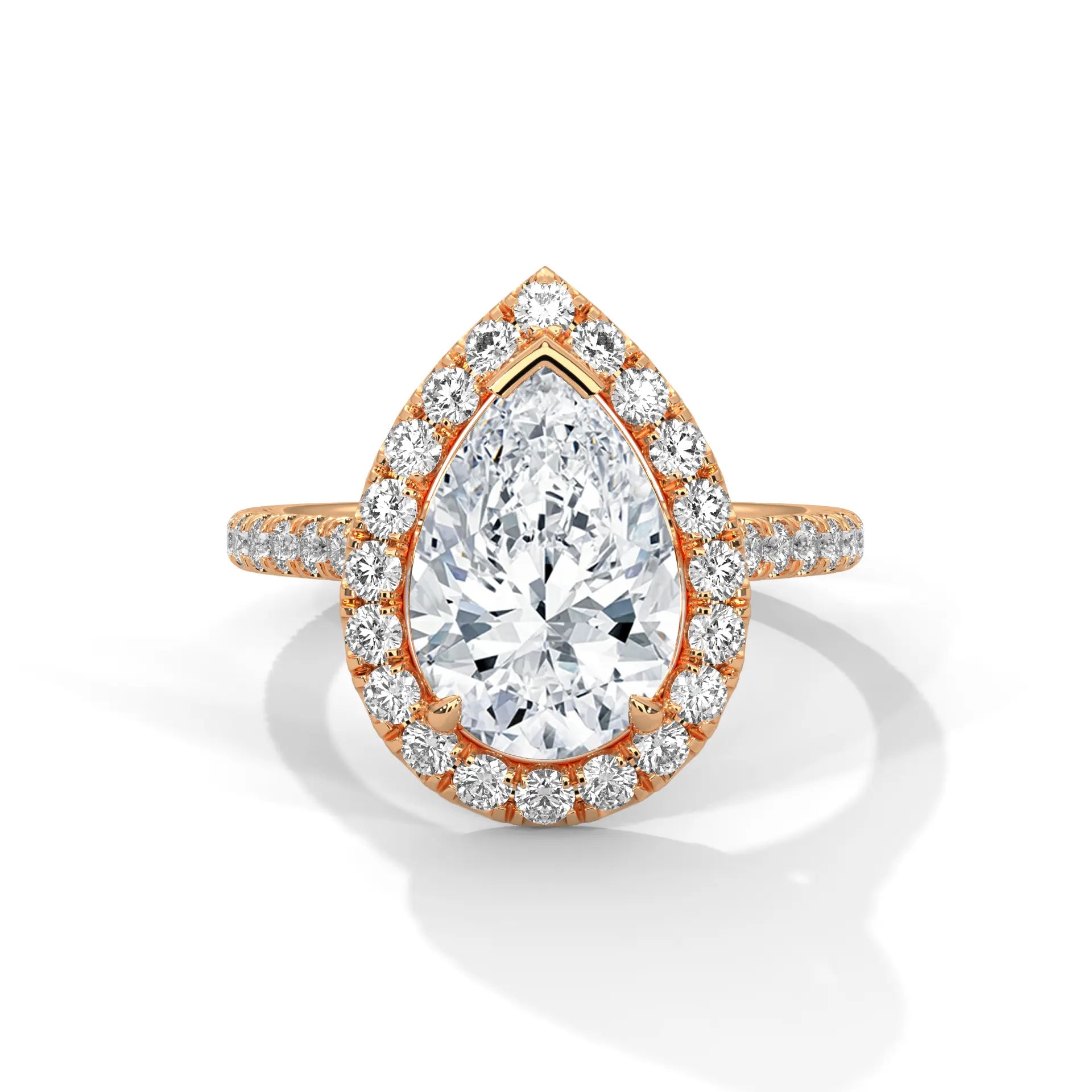 MJBS39 - Brilliant Pear Center Stone Shimmering Border Band