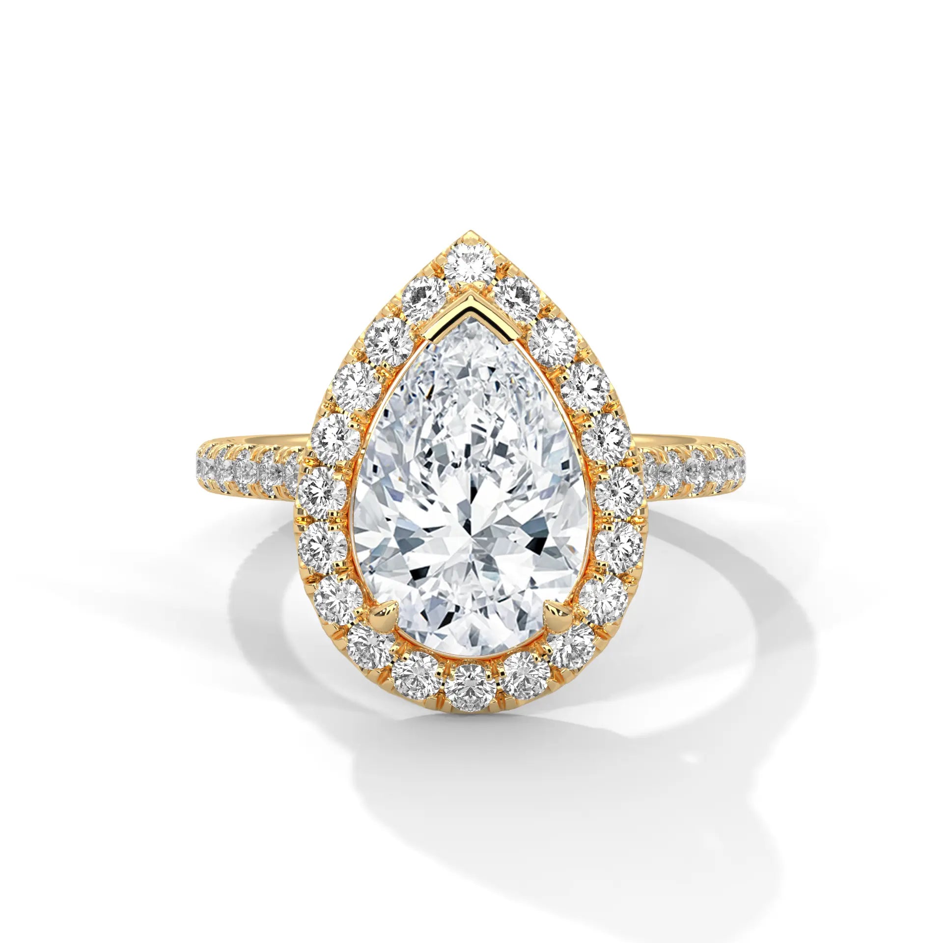 MJBS39 - Brilliant Pear Center Stone Shimmering Border Band