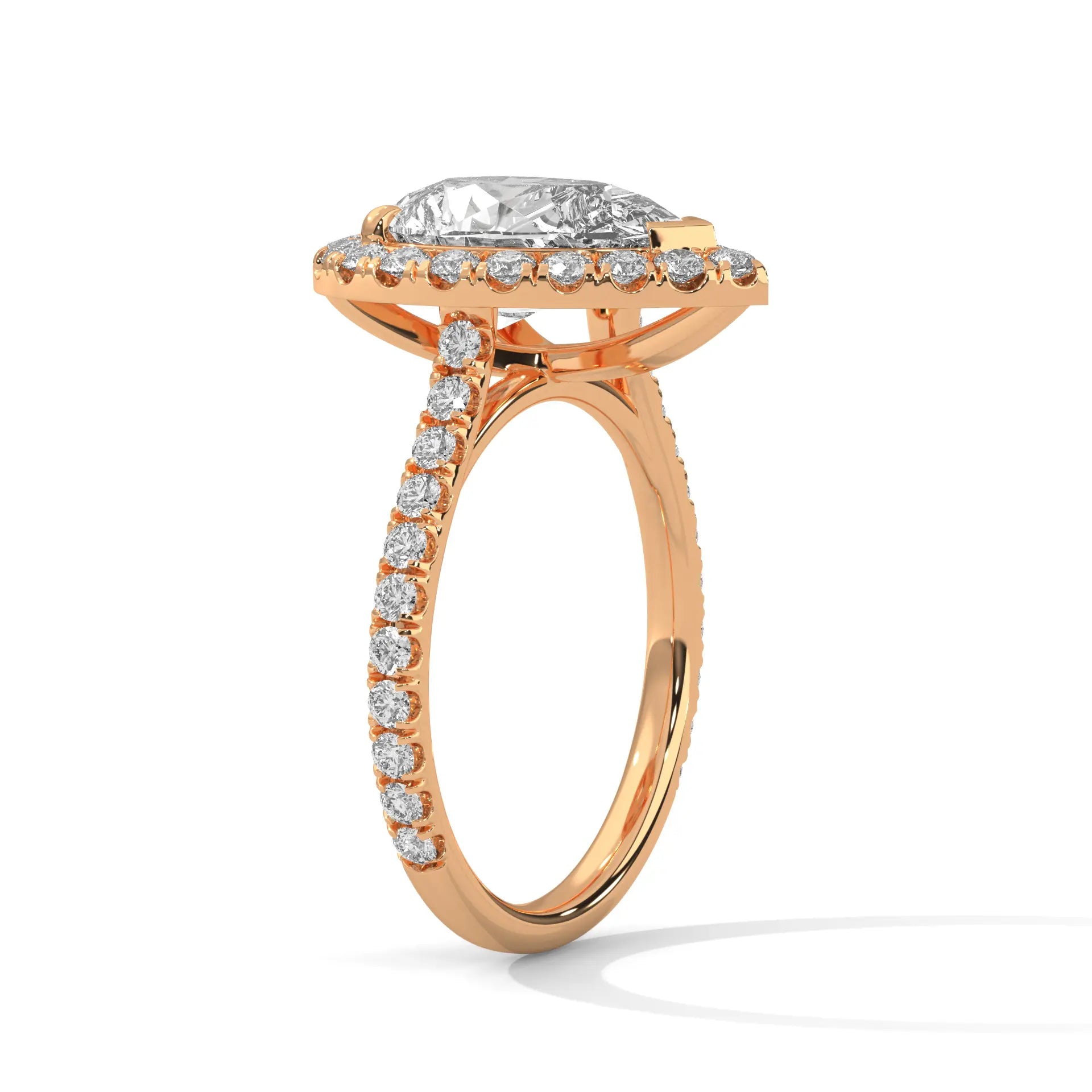 MJBS39 - Brilliant Pear Center Stone Shimmering Border Band