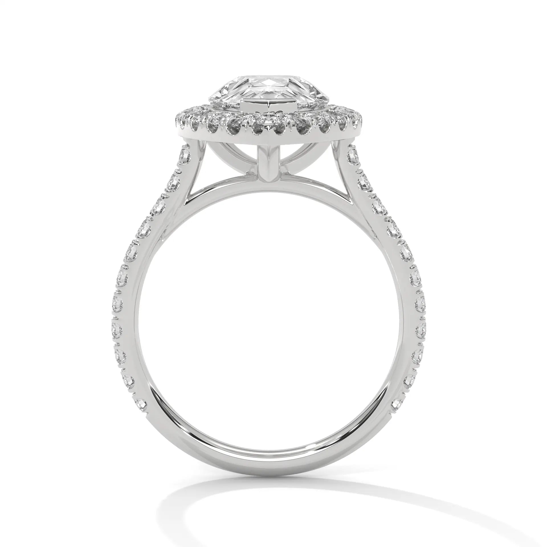 MJBS39 - Brilliant Pear Center Stone Shimmering Border Band