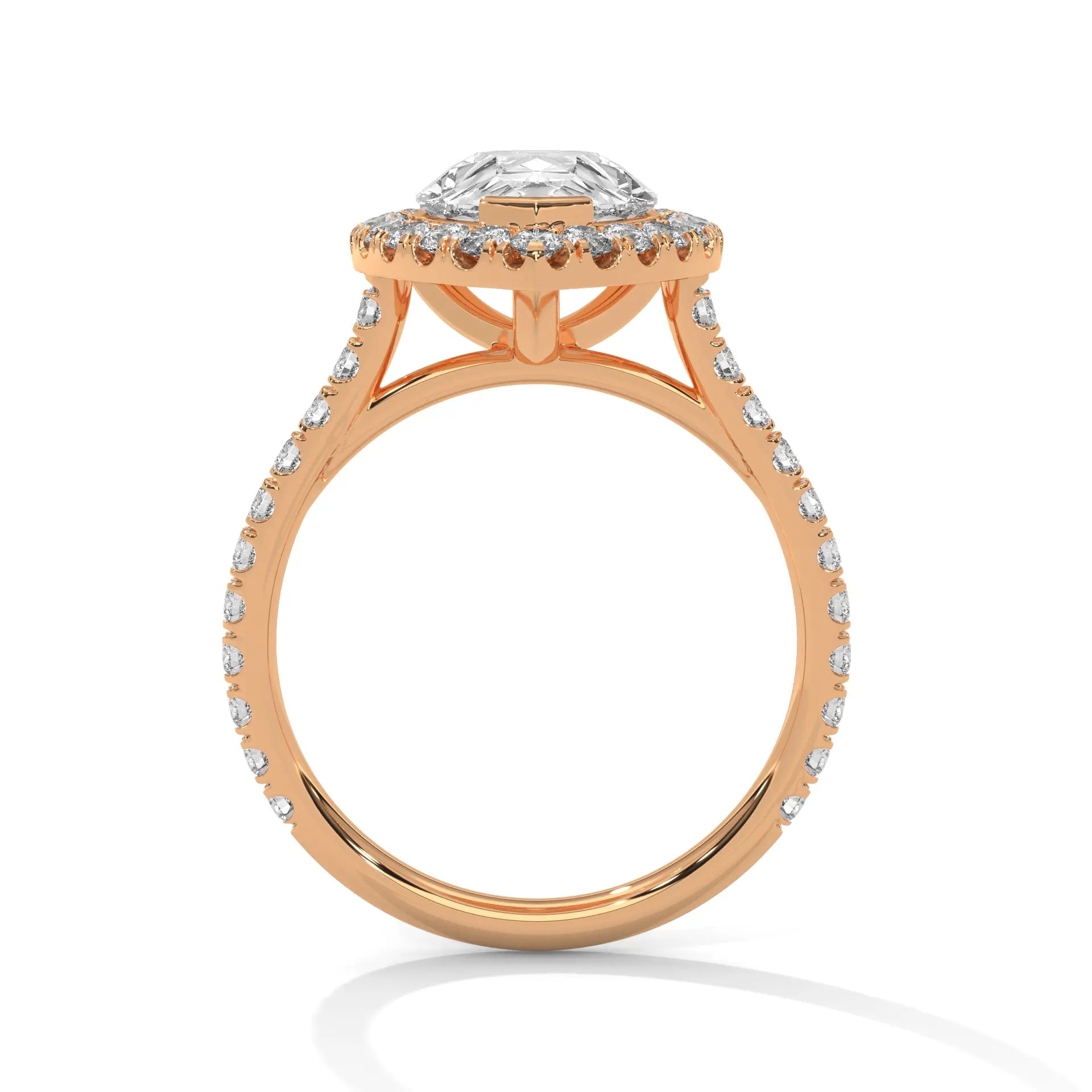MJBS39 - Brilliant Pear Center Stone Shimmering Border Band