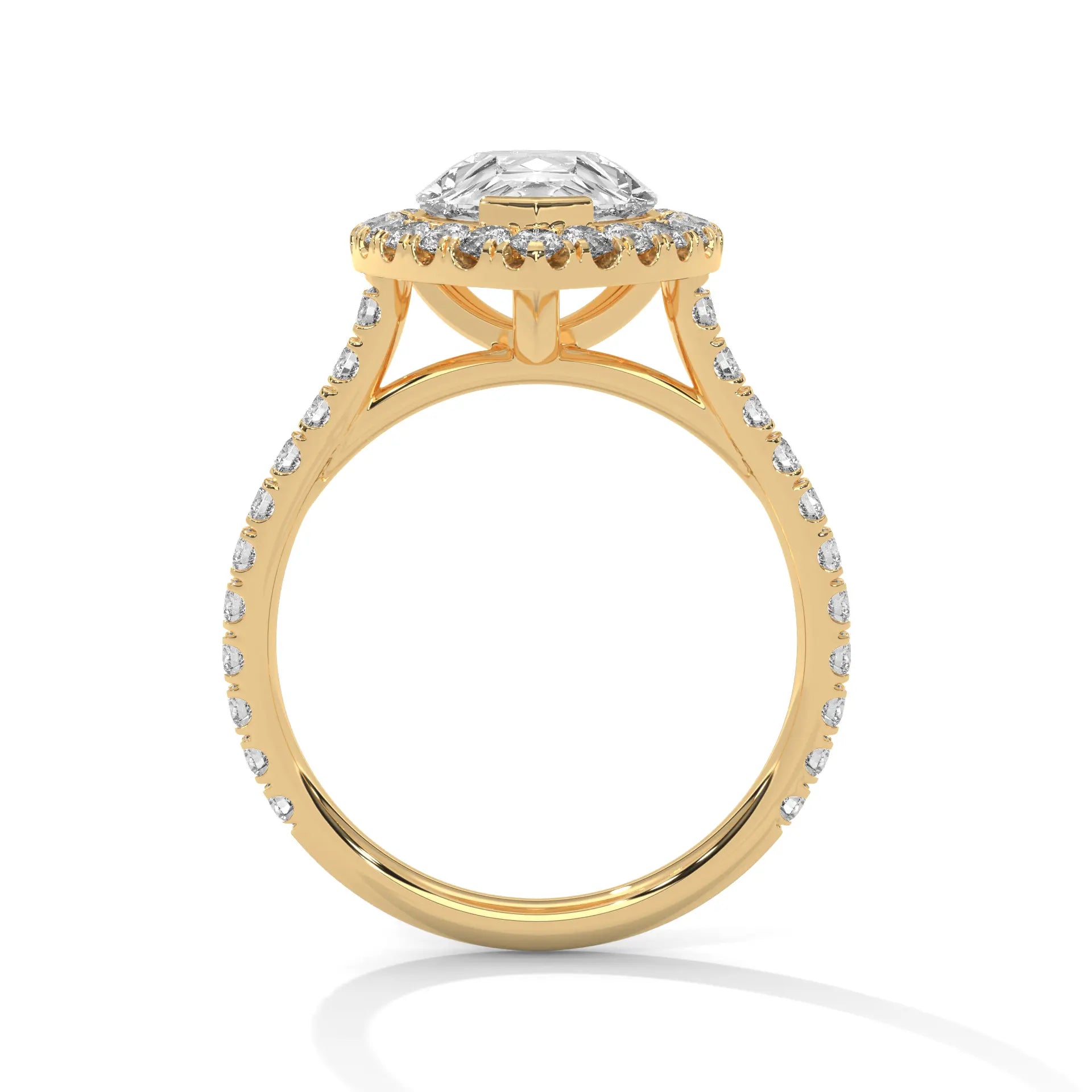 MJBS39 - Brilliant Pear Center Stone Shimmering Border Band