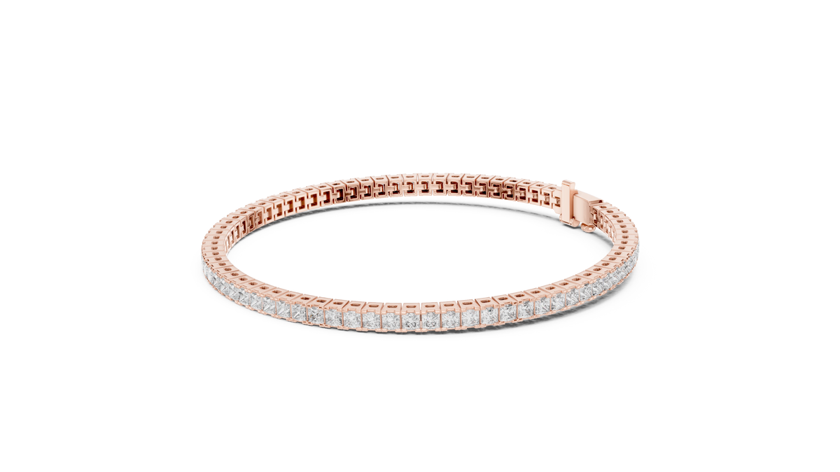 MJBR02 - Princess Cut Channel Tennis Bracelet
