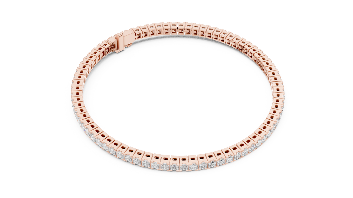 MJBR02 - Princess Cut Channel Tennis Bracelet