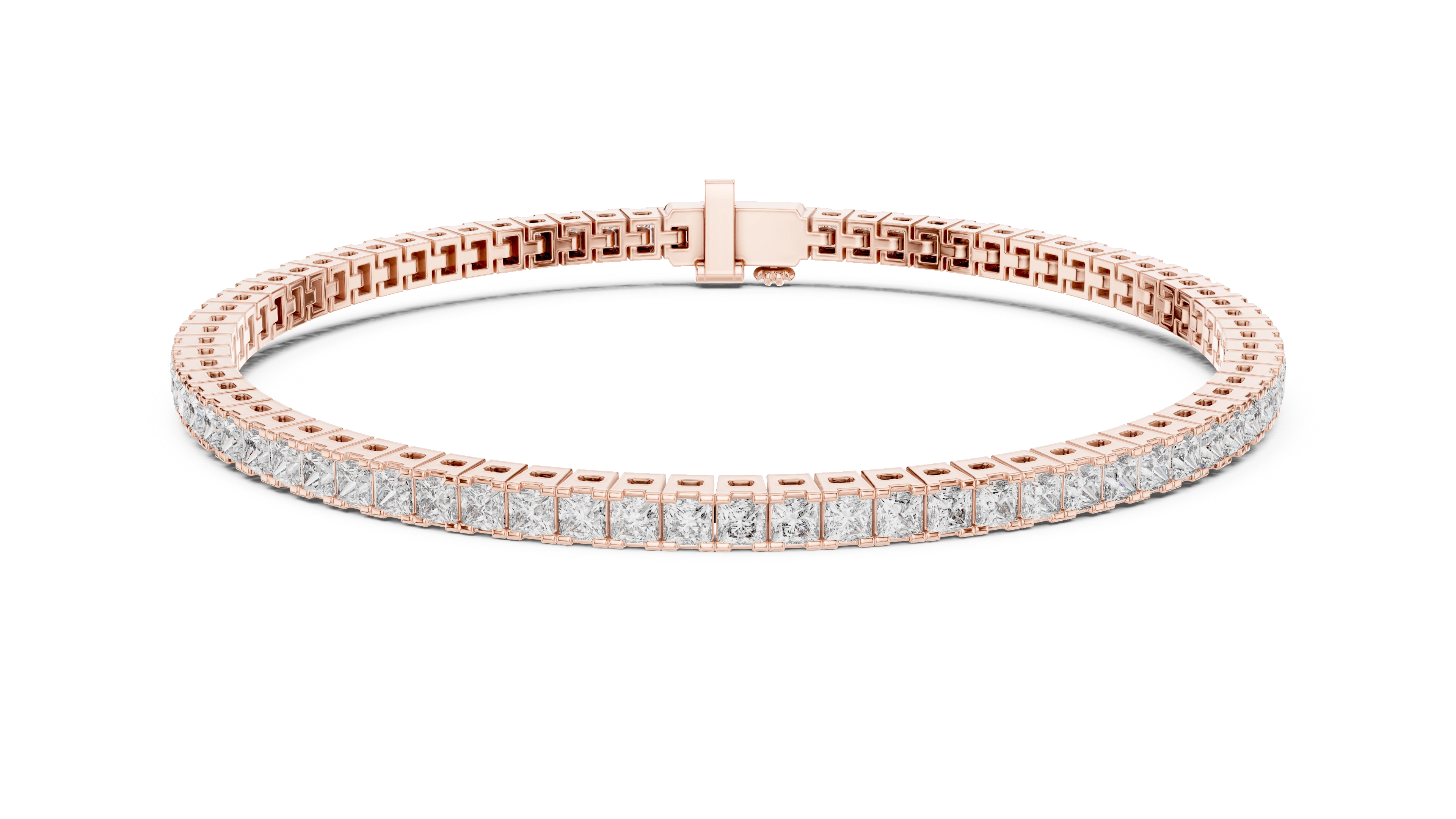MJBR02 - Princess Cut Channel Tennis Bracelet