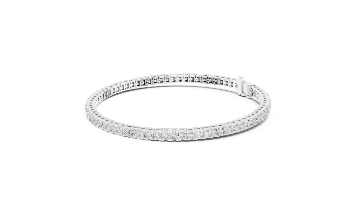 MJBR02 - Princess Cut Channel Tennis Bracelet