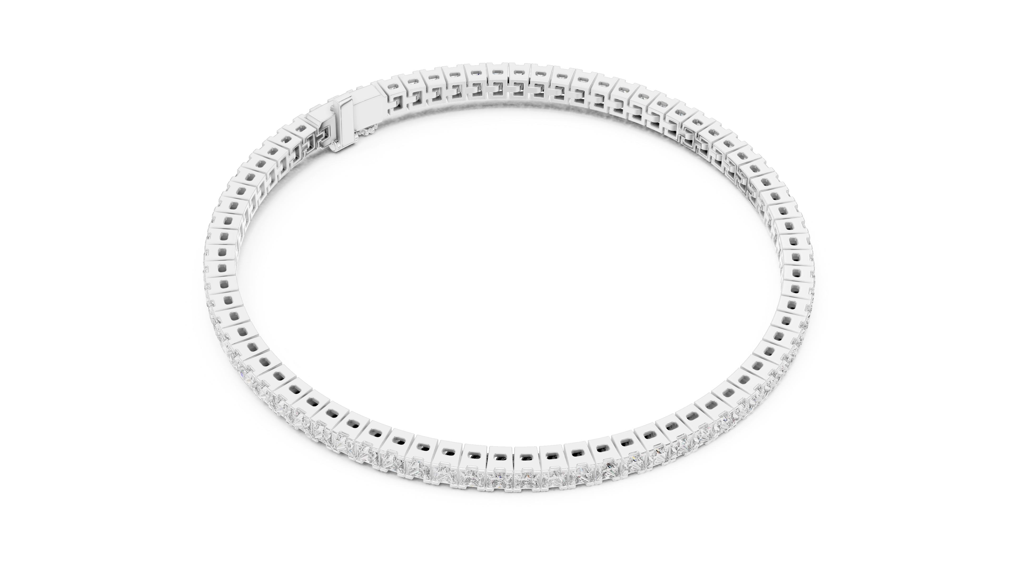MJBR02 - Princess Cut Channel Tennis Bracelet