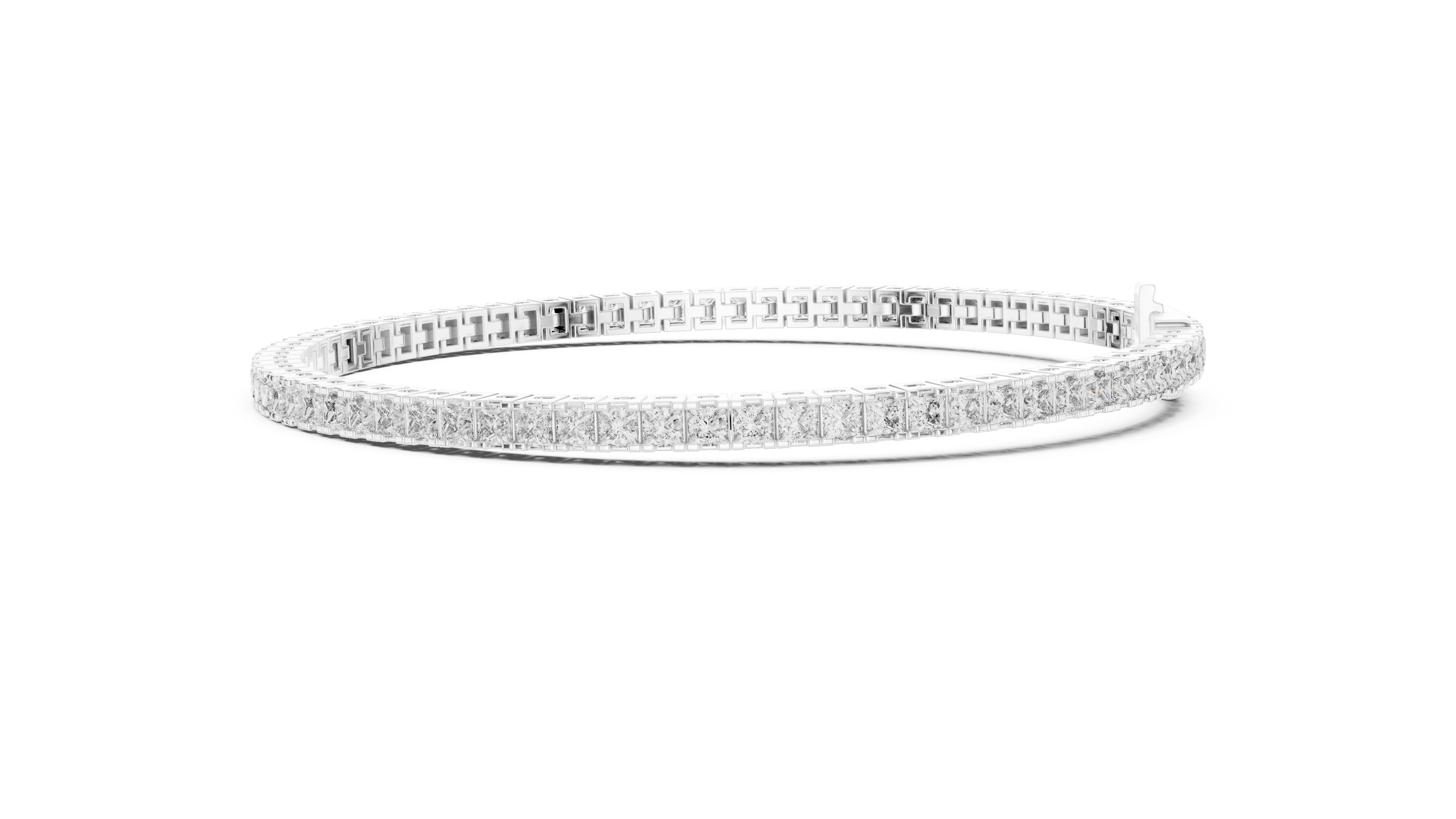 MJBR02 - Princess Cut Channel Tennis Bracelet