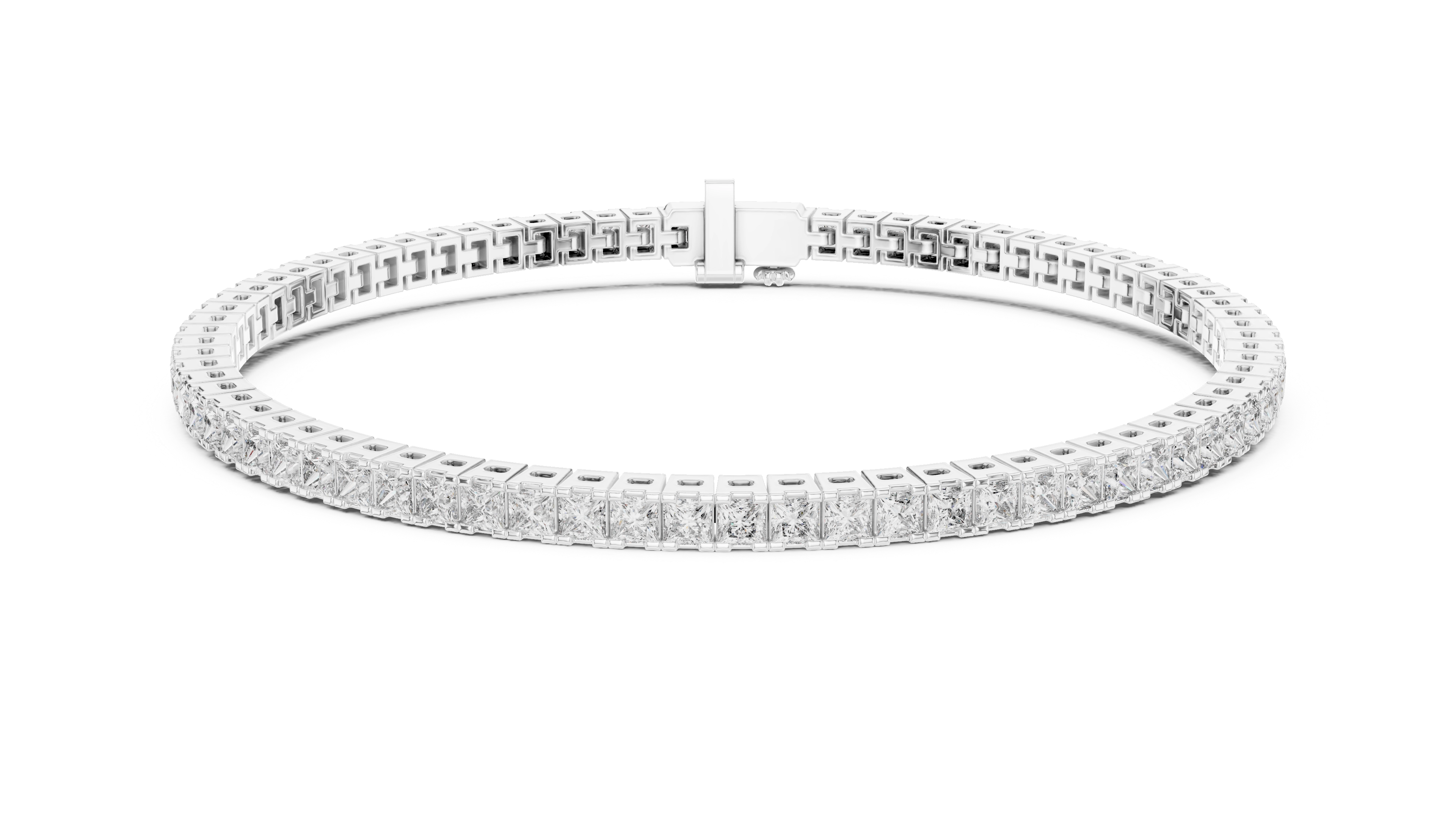 MJBR02 - Princess Cut Channel Tennis Bracelet