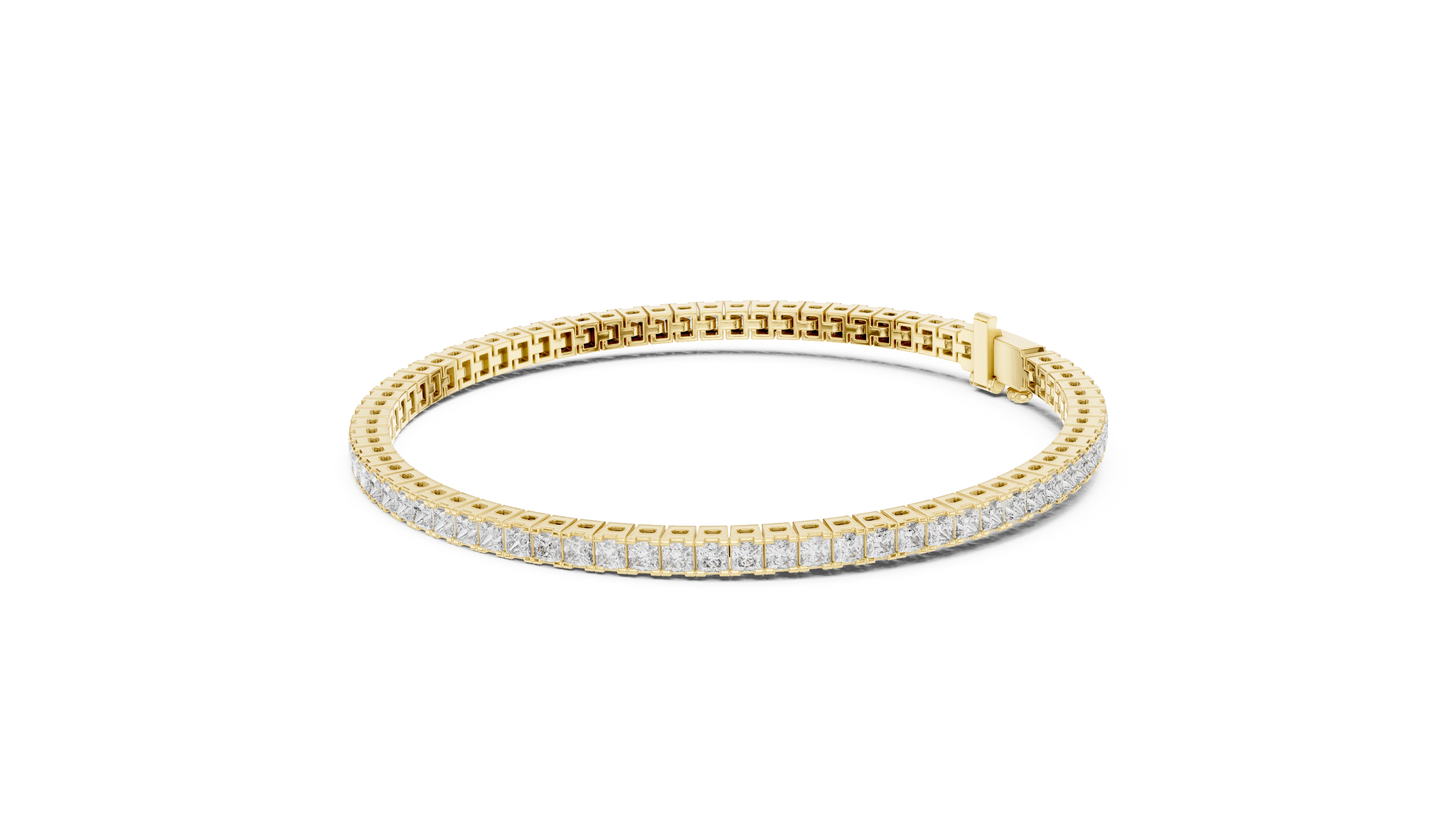 MJBR02 - Princess Cut Channel Tennis Bracelet