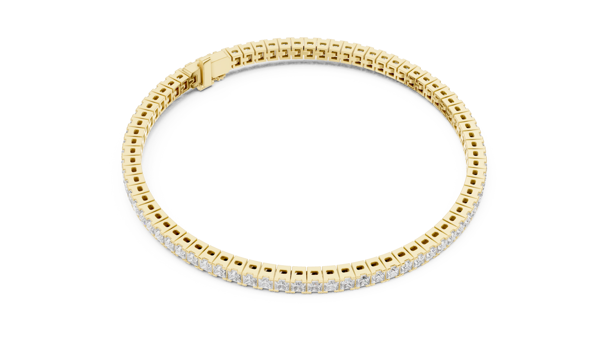 MJBR02 - Princess Cut Channel Tennis Bracelet