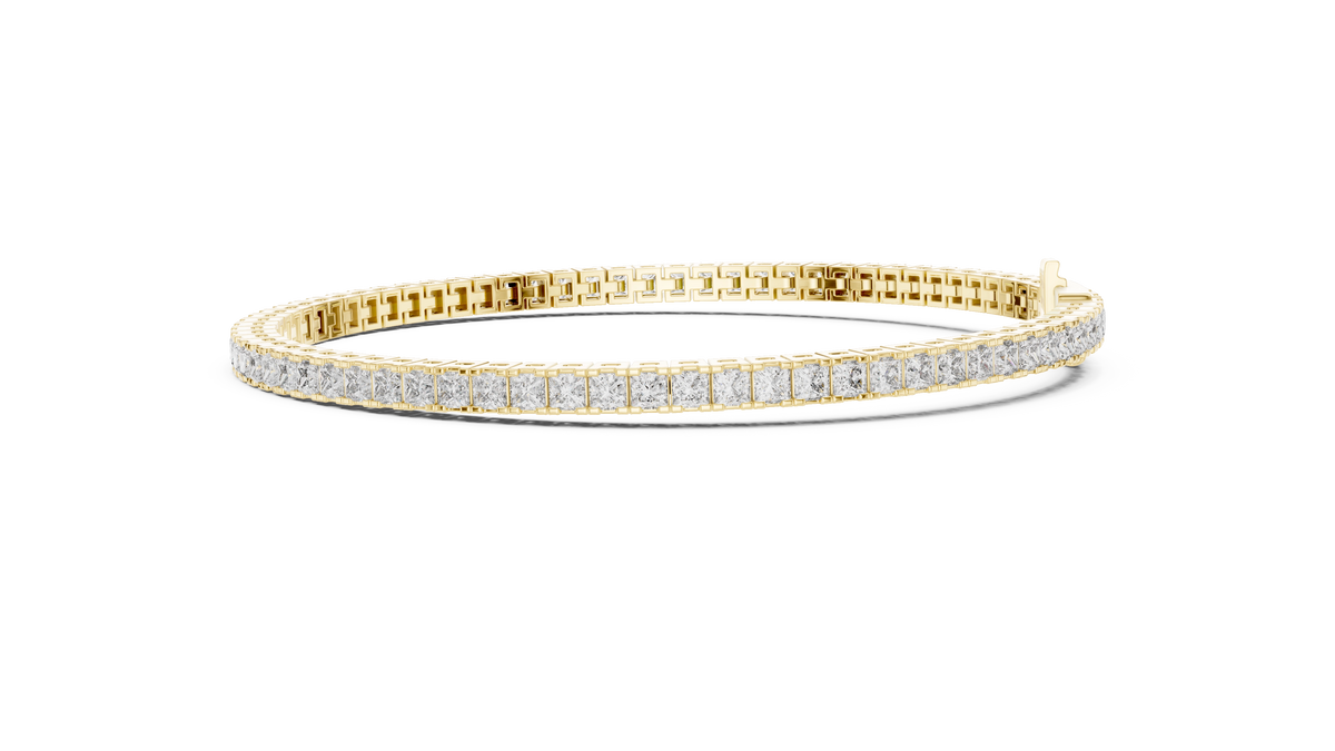 MJBR02 - Princess Cut Channel Tennis Bracelet
