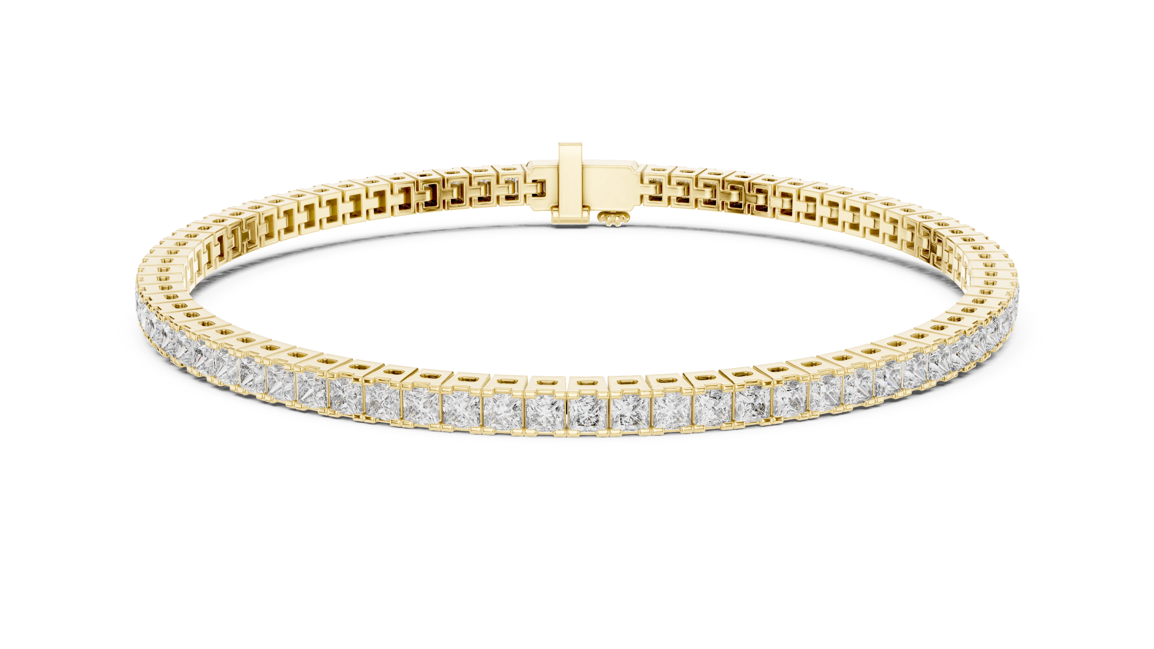 MJBR02 - Princess Cut Channel Tennis Bracelet