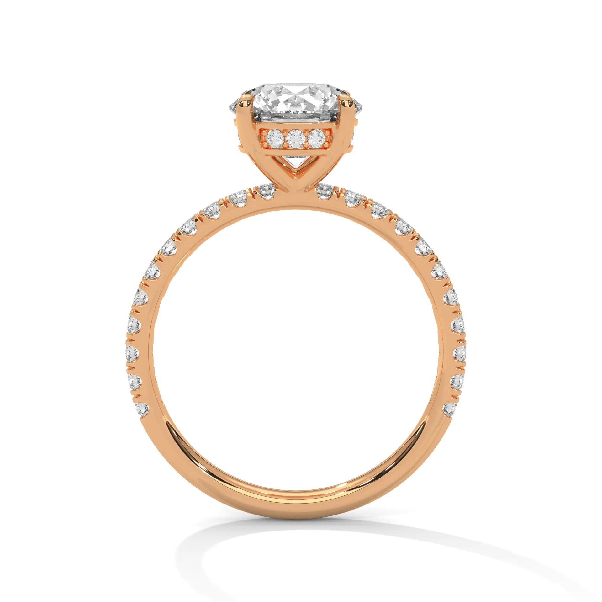 MJBS32 - Elegant Four-Prong Round Cut Accent Ring