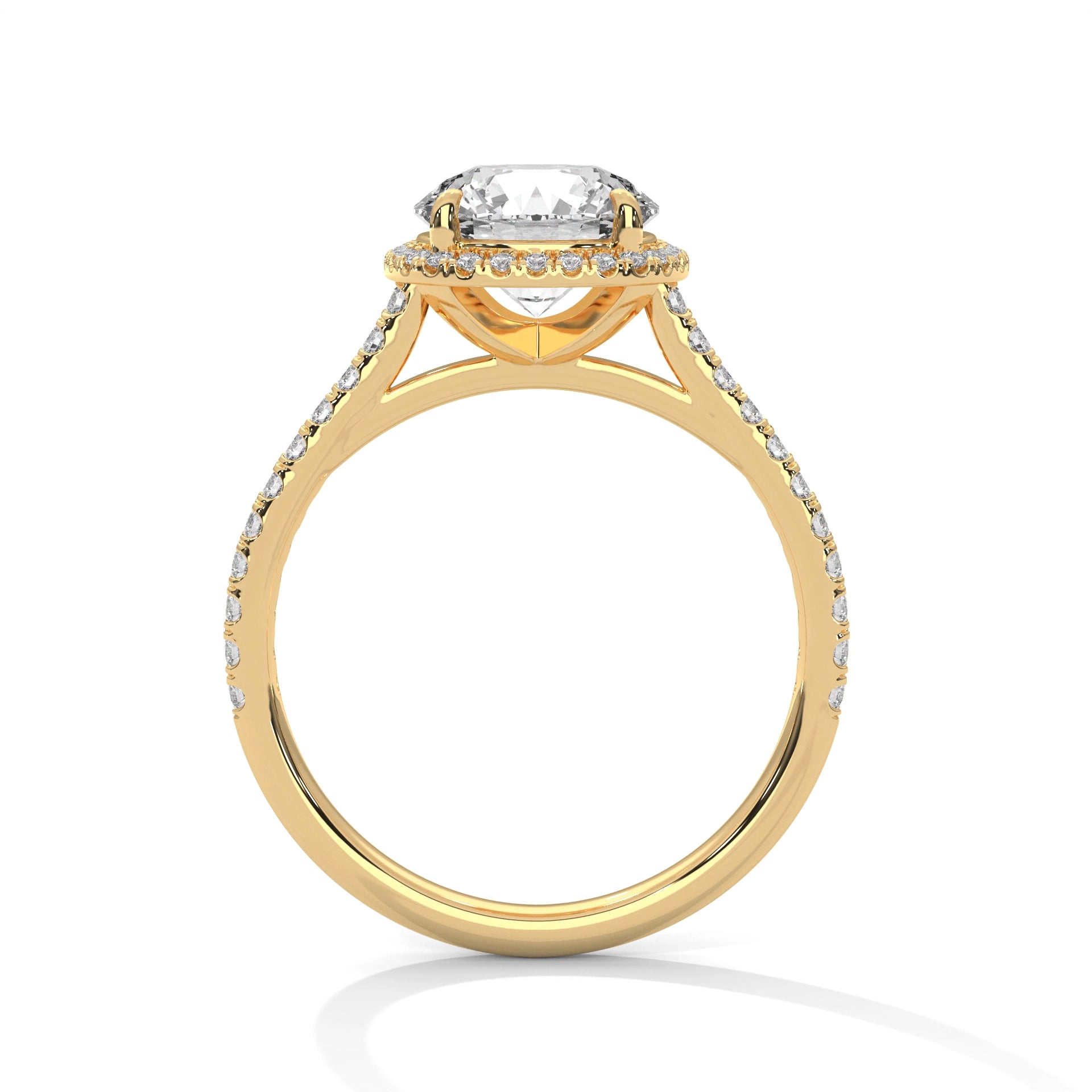 MJBS3 - Round Brilliant Cushion Halo Engagement Ring