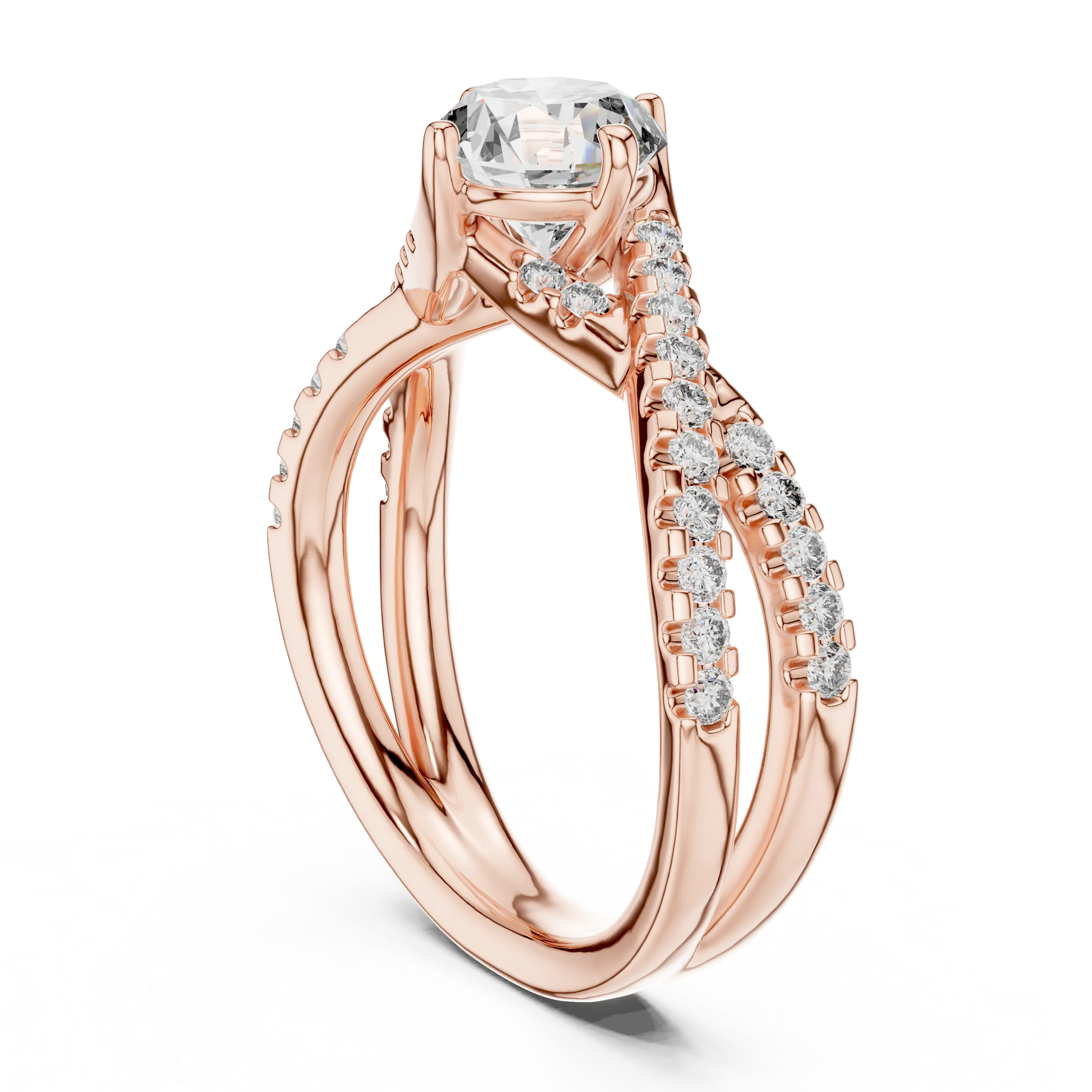 MJR047 - Elegant Intertwined Pavé Ribbon Ring