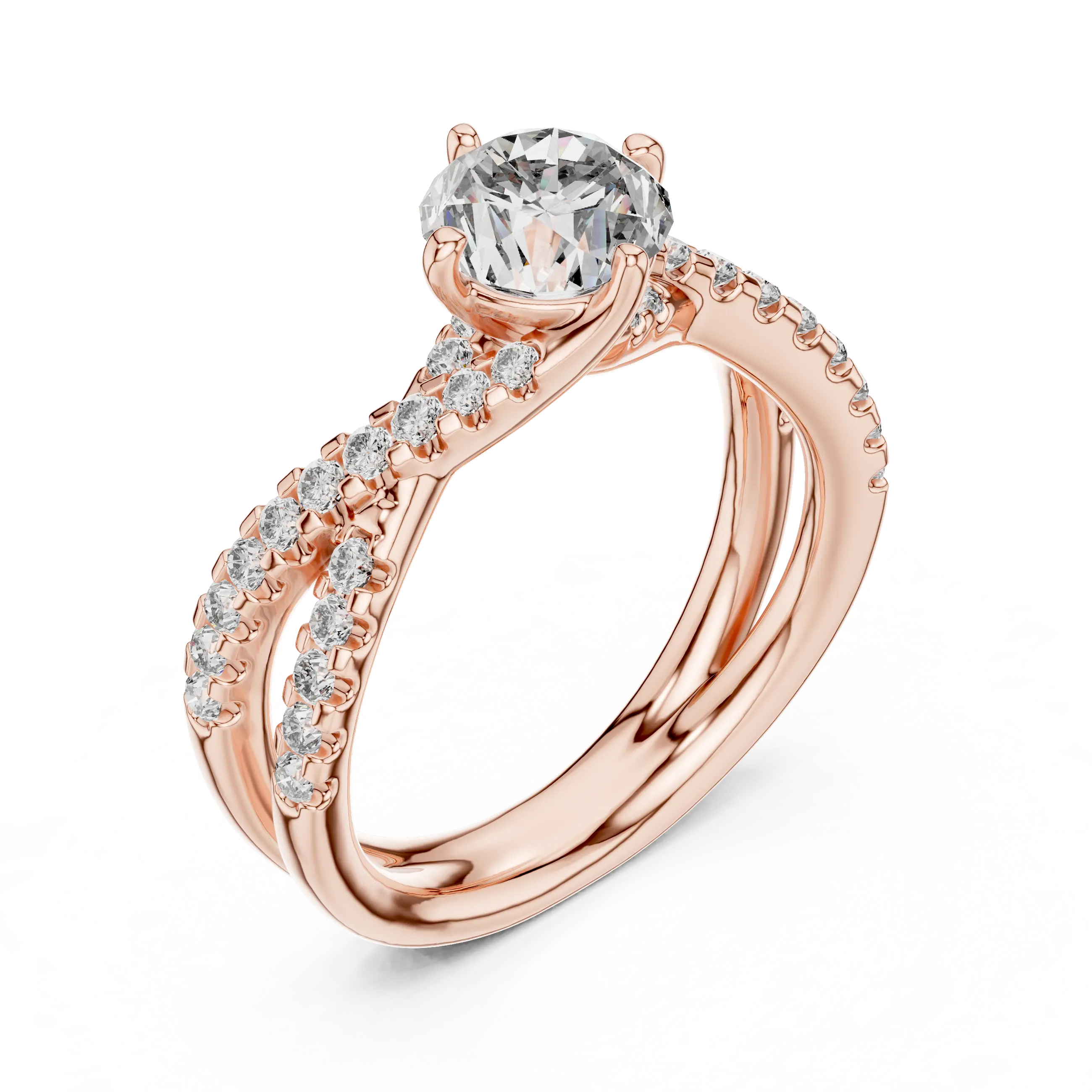 MJR047 - Elegant Intertwined Pavé Ribbon Ring