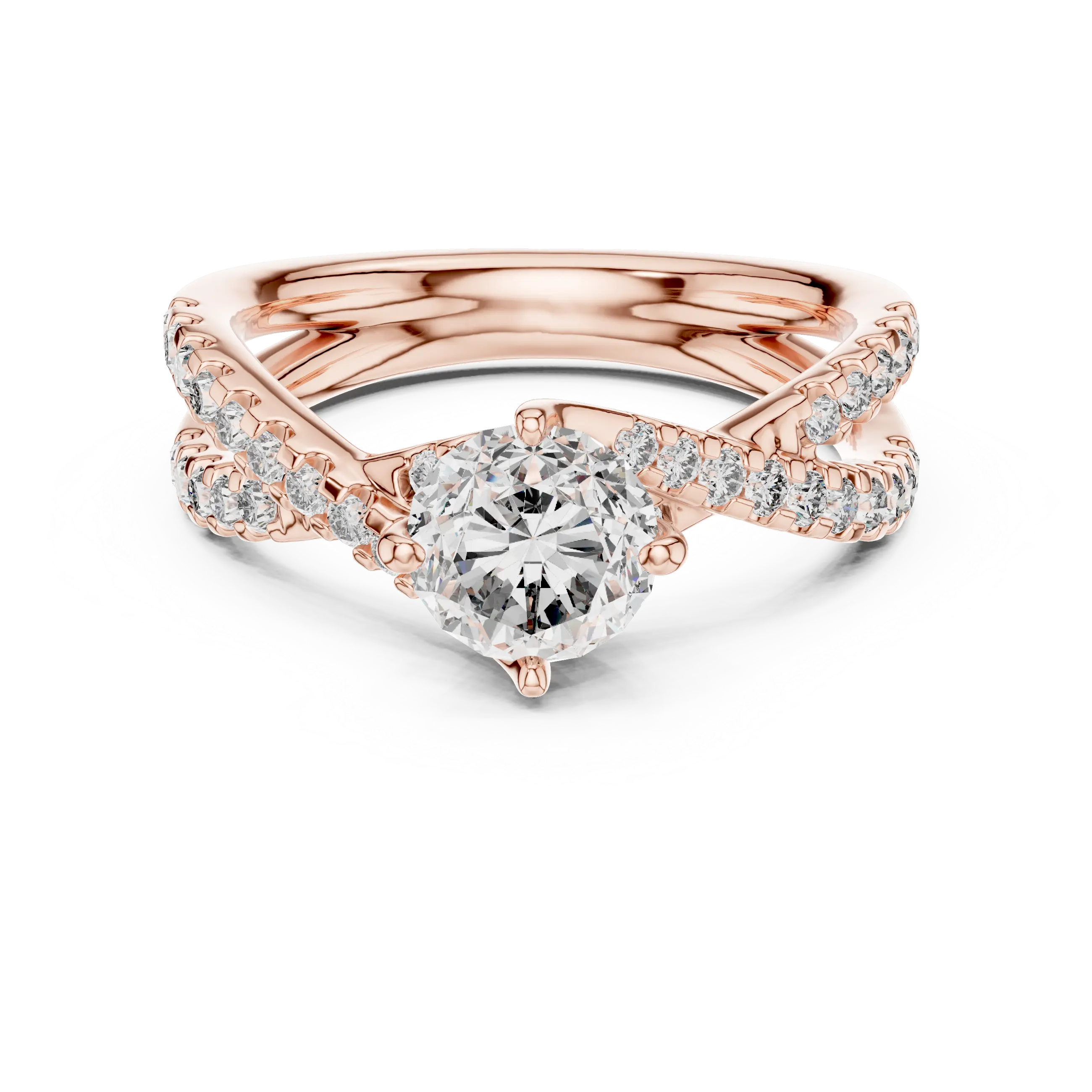 MJR047 - Elegant Intertwined Pavé Ribbon Ring