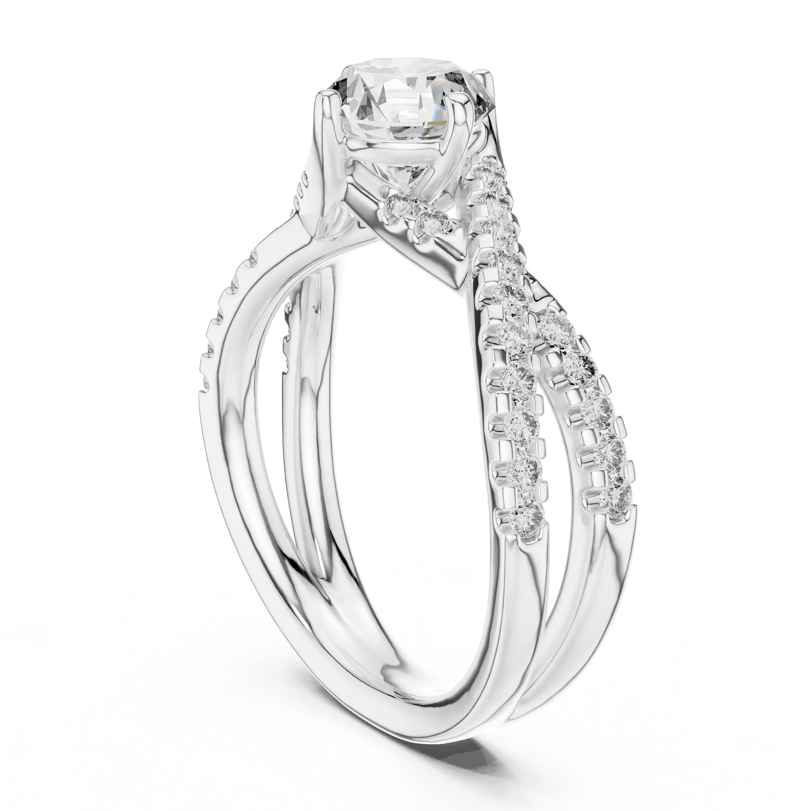 MJR047 - Elegant Intertwined Pavé Ribbon Ring
