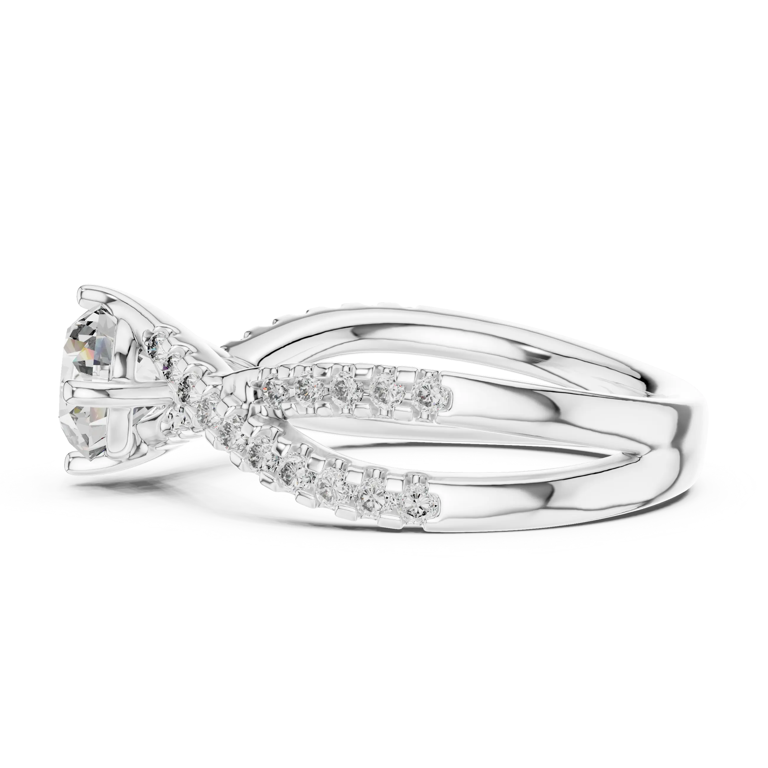 MJR047 - Elegant Intertwined Pavé Ribbon Ring