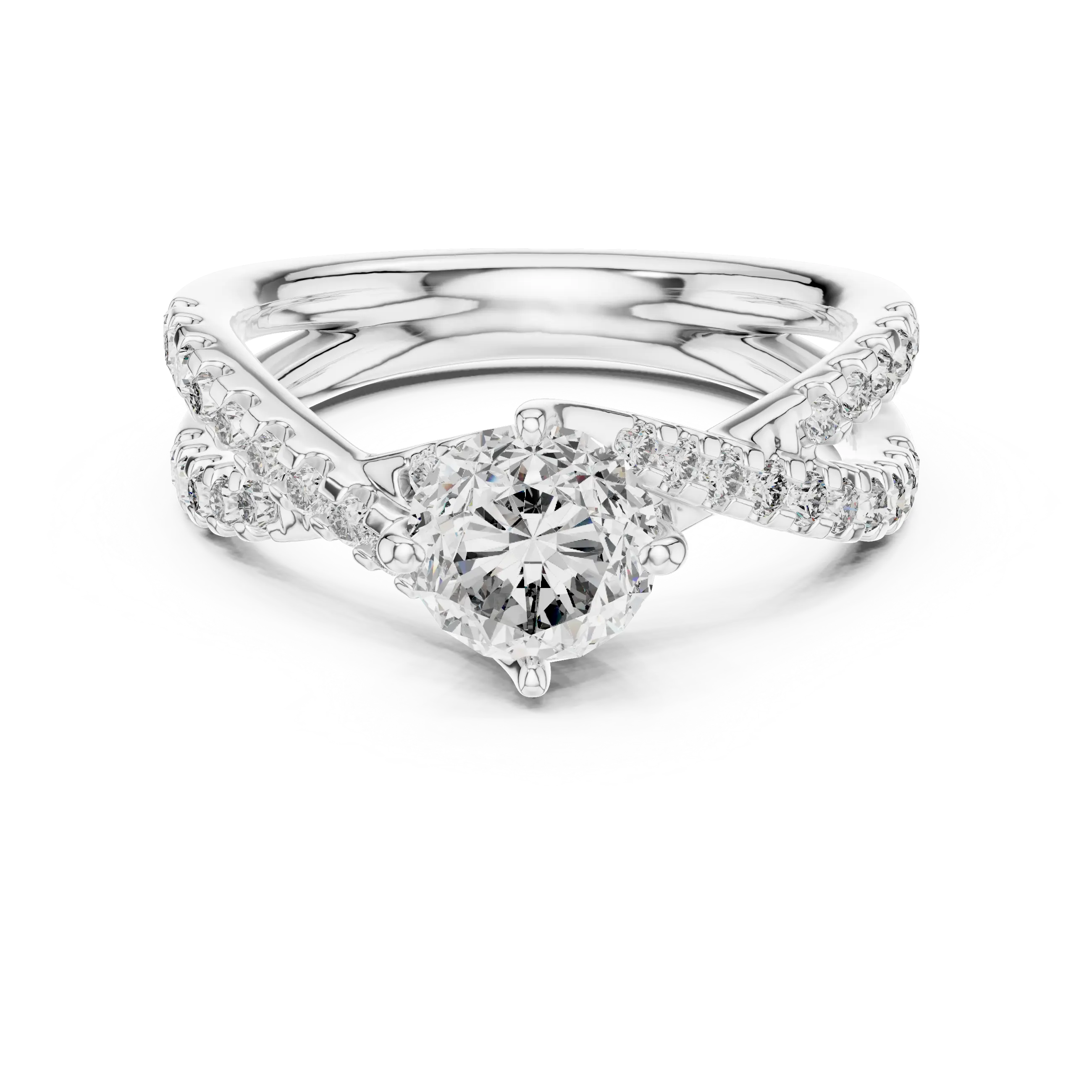 MJR047 - Elegant Intertwined Pavé Ribbon Ring