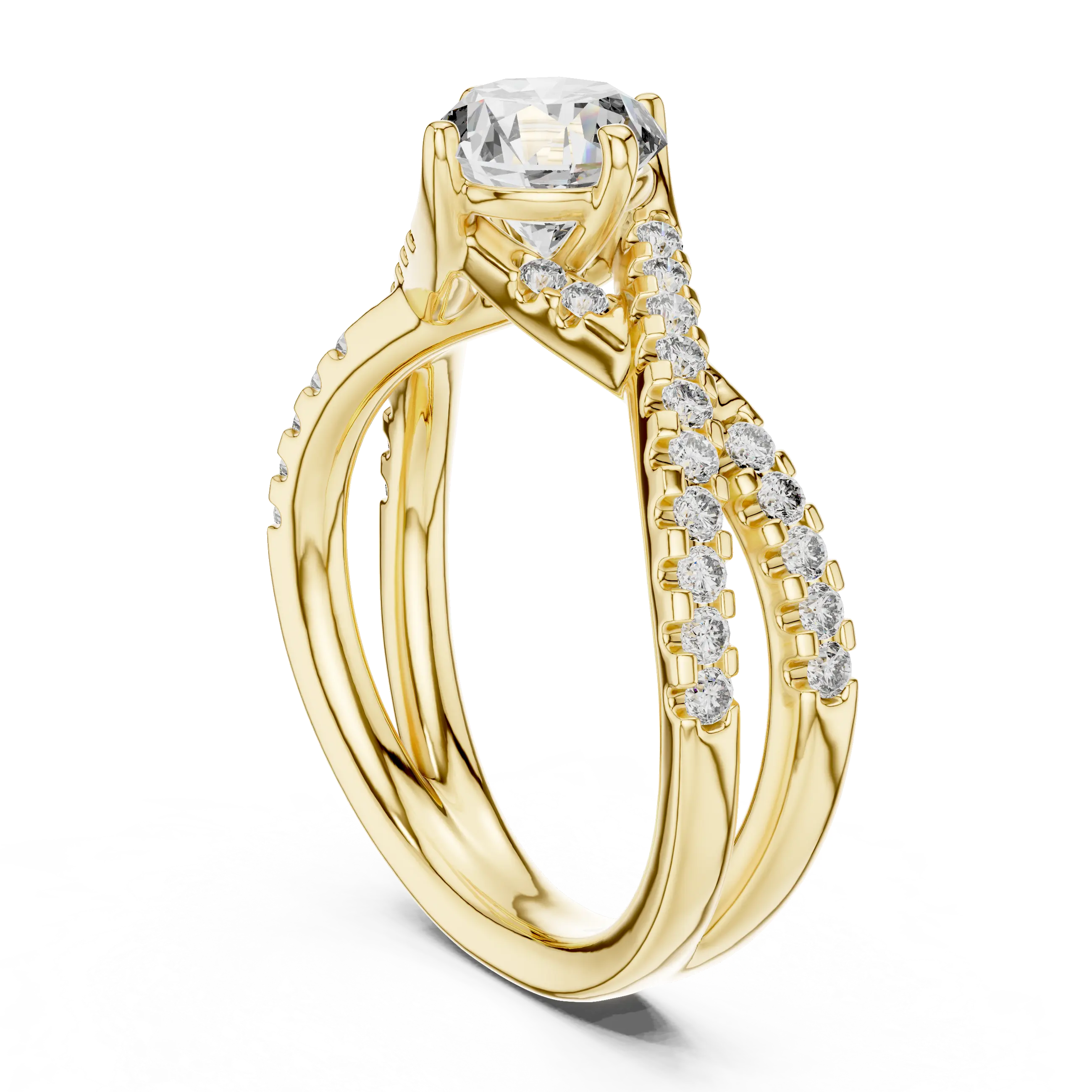 MJR047 - Elegant Intertwined Pavé Ribbon Ring