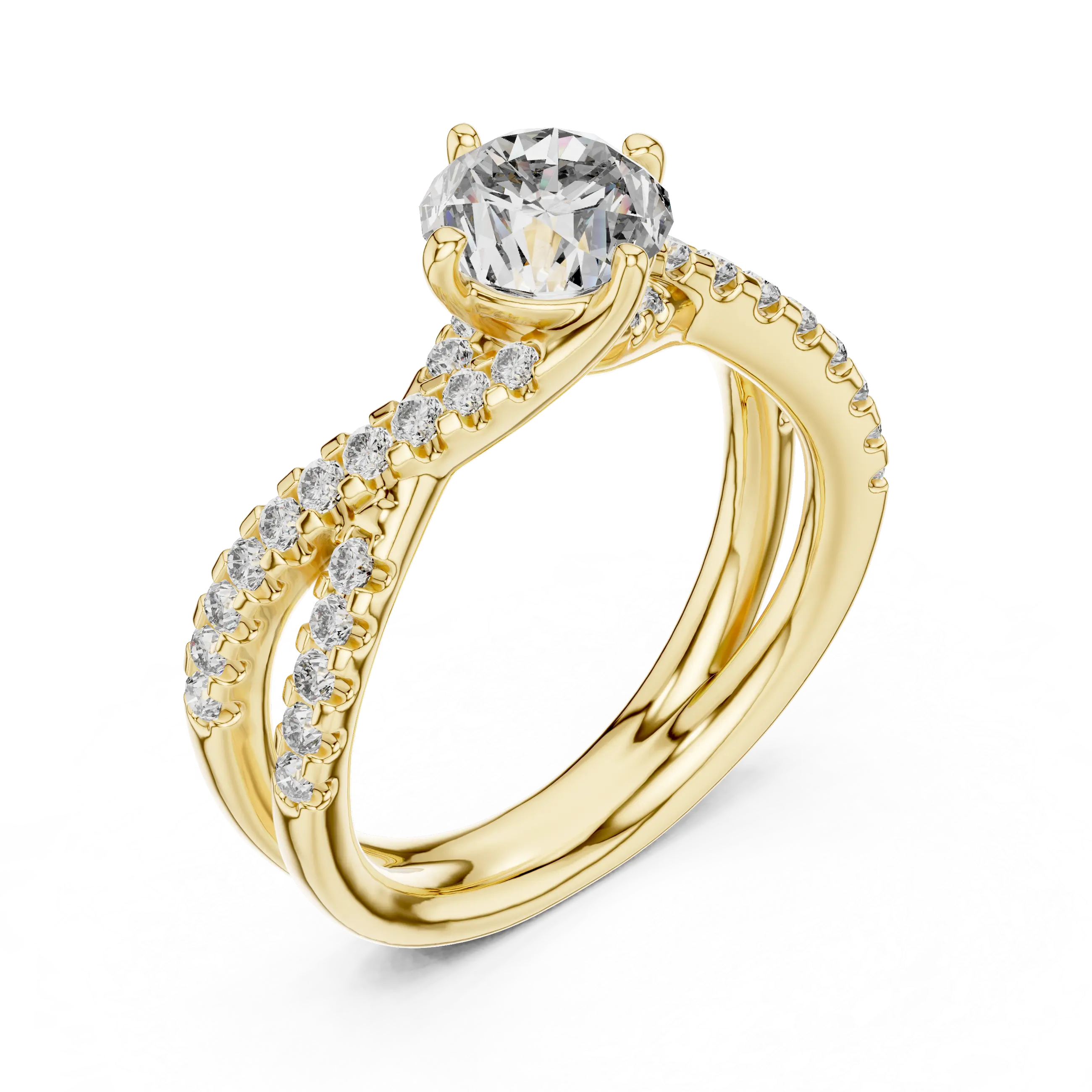 MJR047 - Elegant Intertwined Pavé Ribbon Ring