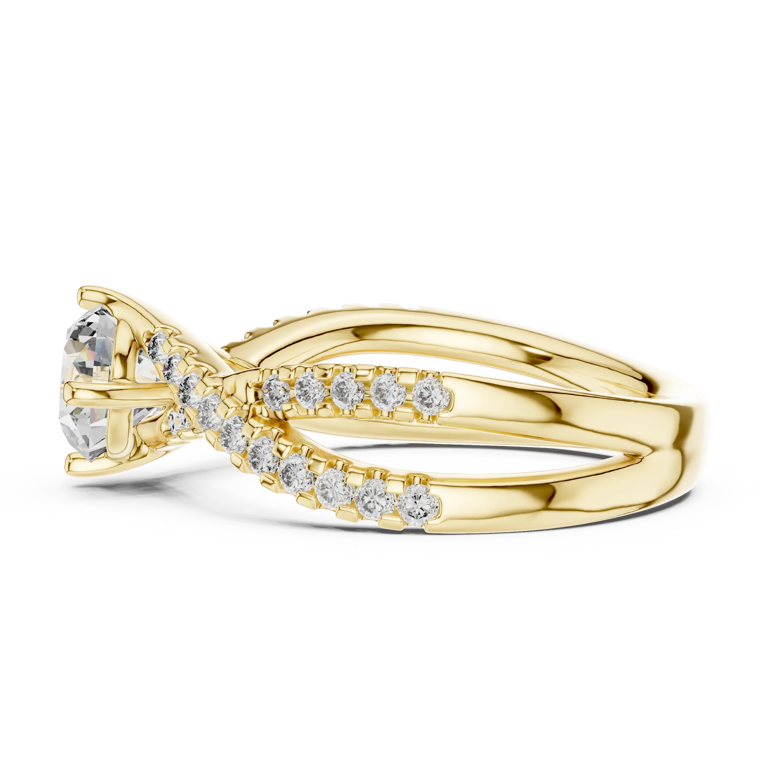 MJR047 - Elegant Intertwined Pavé Ribbon Ring