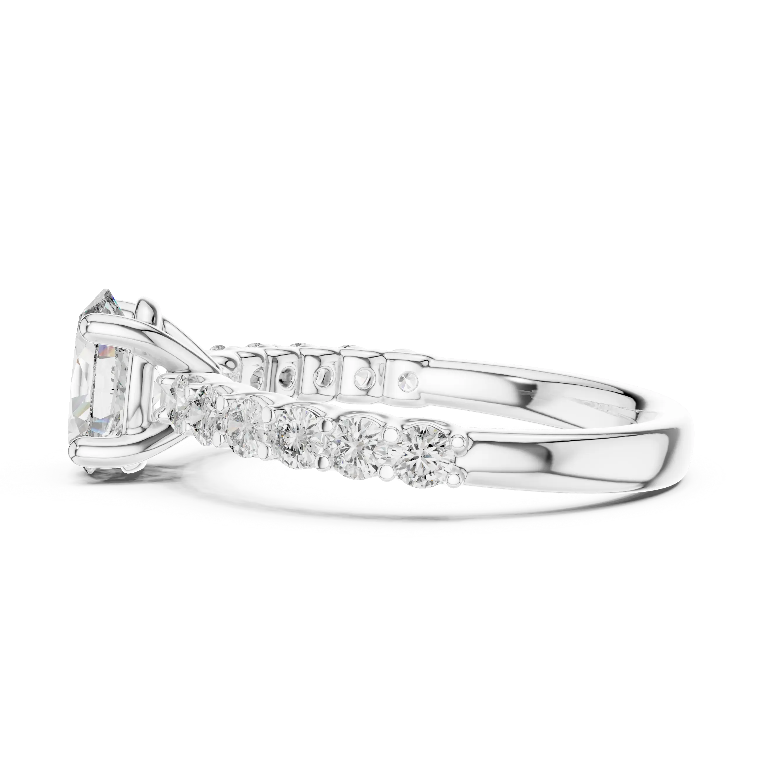 MJR048 - Oval Cut Shared Prong Floating Accent Ring