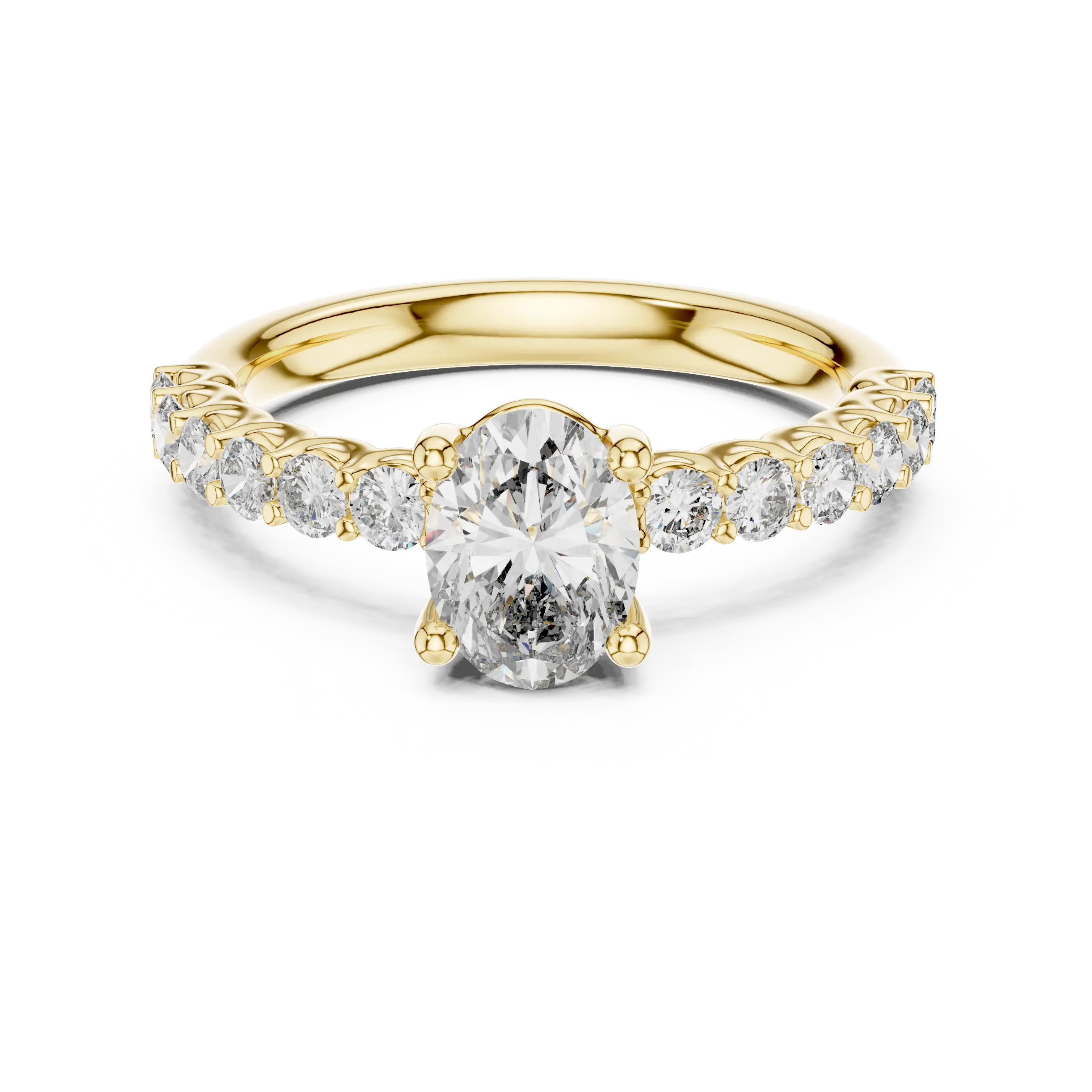 MJR048 - Oval Cut Shared Prong Floating Accent Ring
