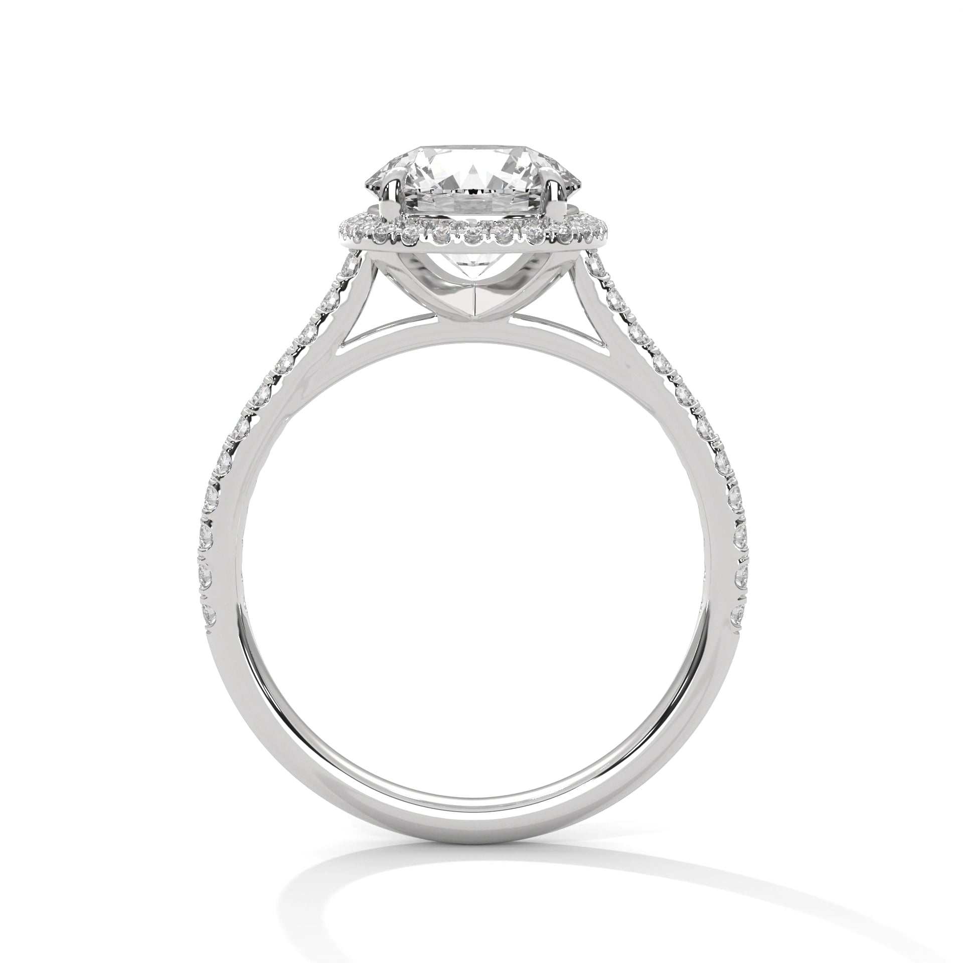 MJBS3 - Round Brilliant Cushion Halo Engagement Ring