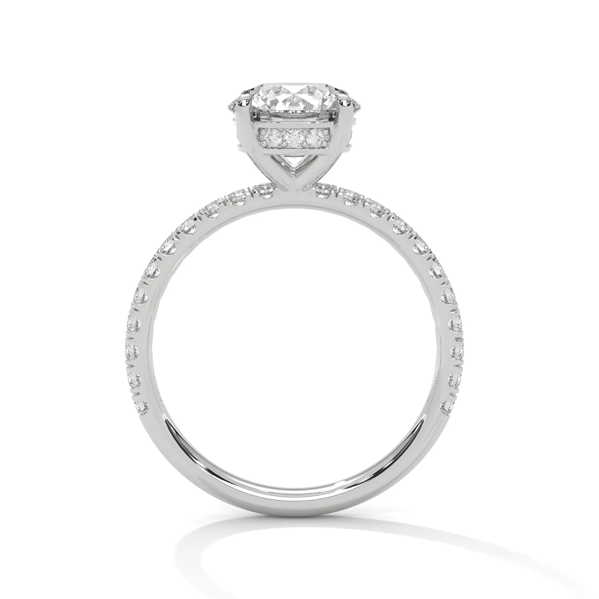 MJBS32 - Elegant Four-Prong Round Cut Accent Ring