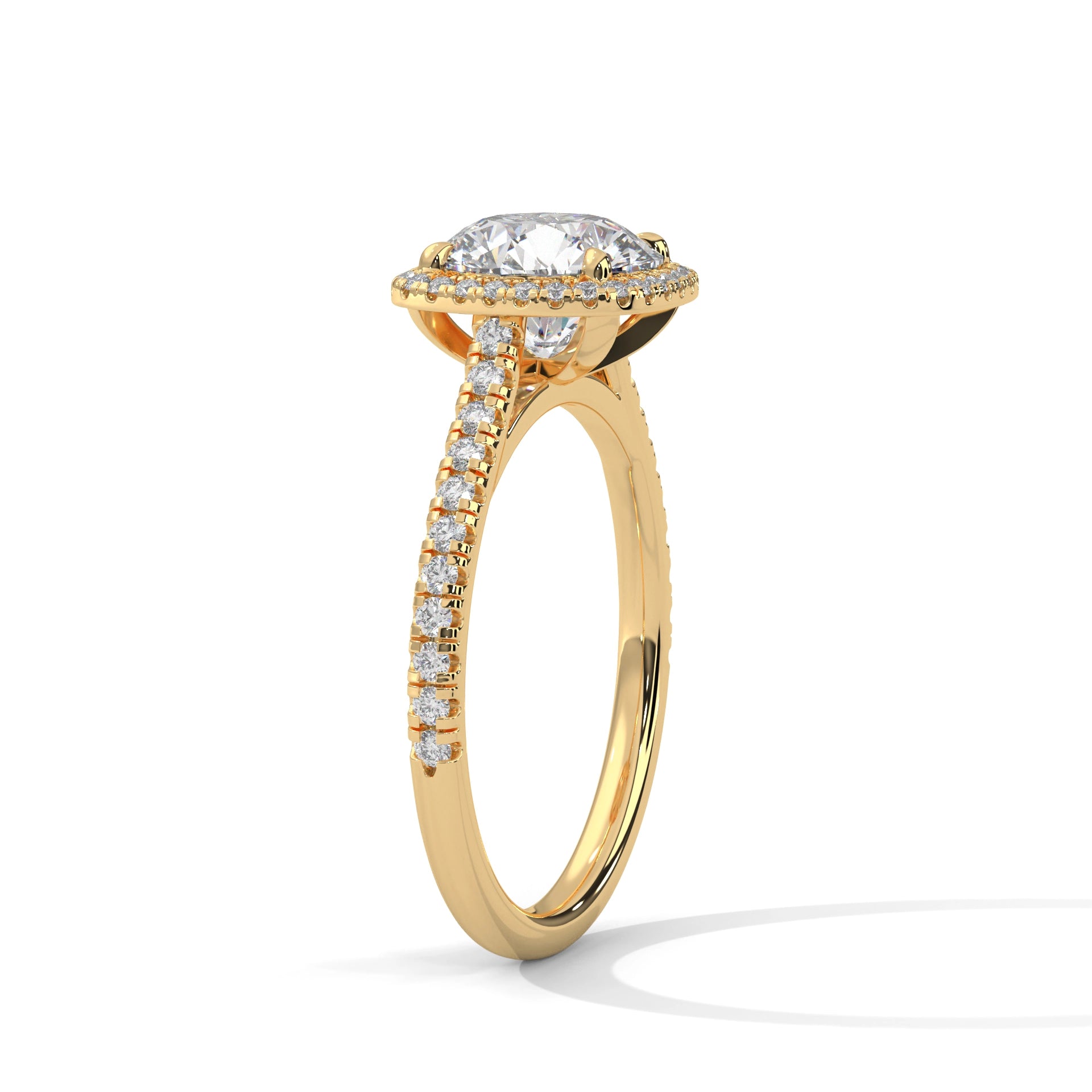 MJBS3 - Round Brilliant Cushion Halo Engagement Ring