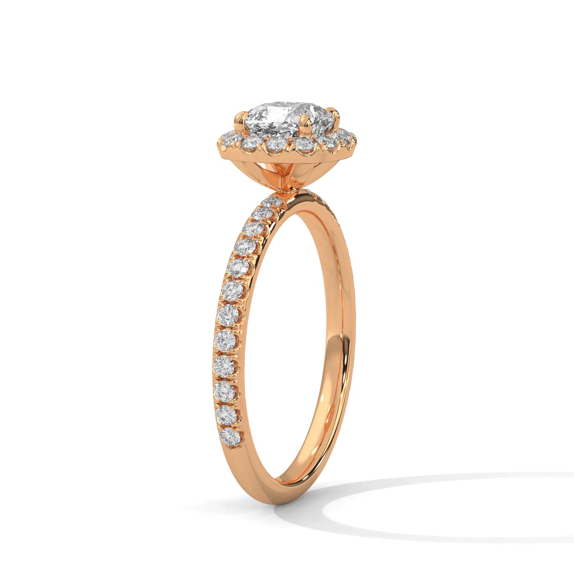 MJBS42 - Brilliant Cushion Center Stone Shimmering Border Band