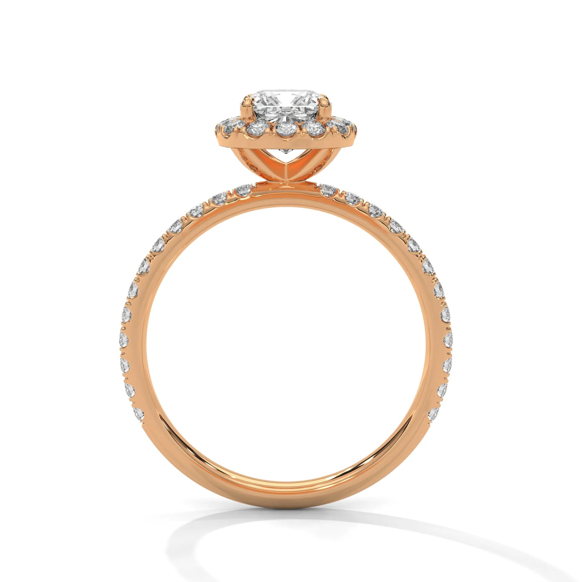 MJBS42 - Brilliant Cushion Center Stone Shimmering Border Band