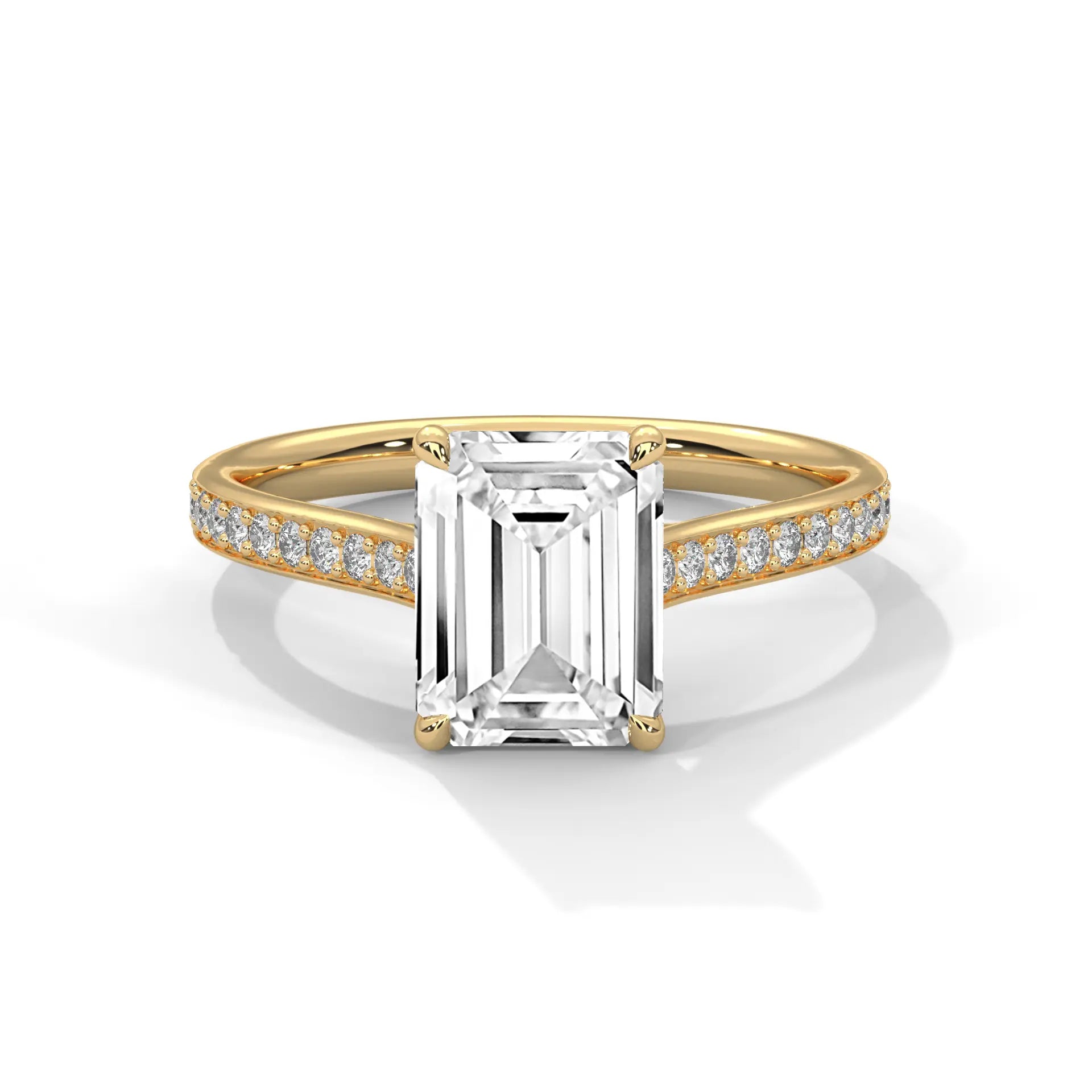 MJBS15 - Radiant Emerald Cut Contemporary Pavé Band