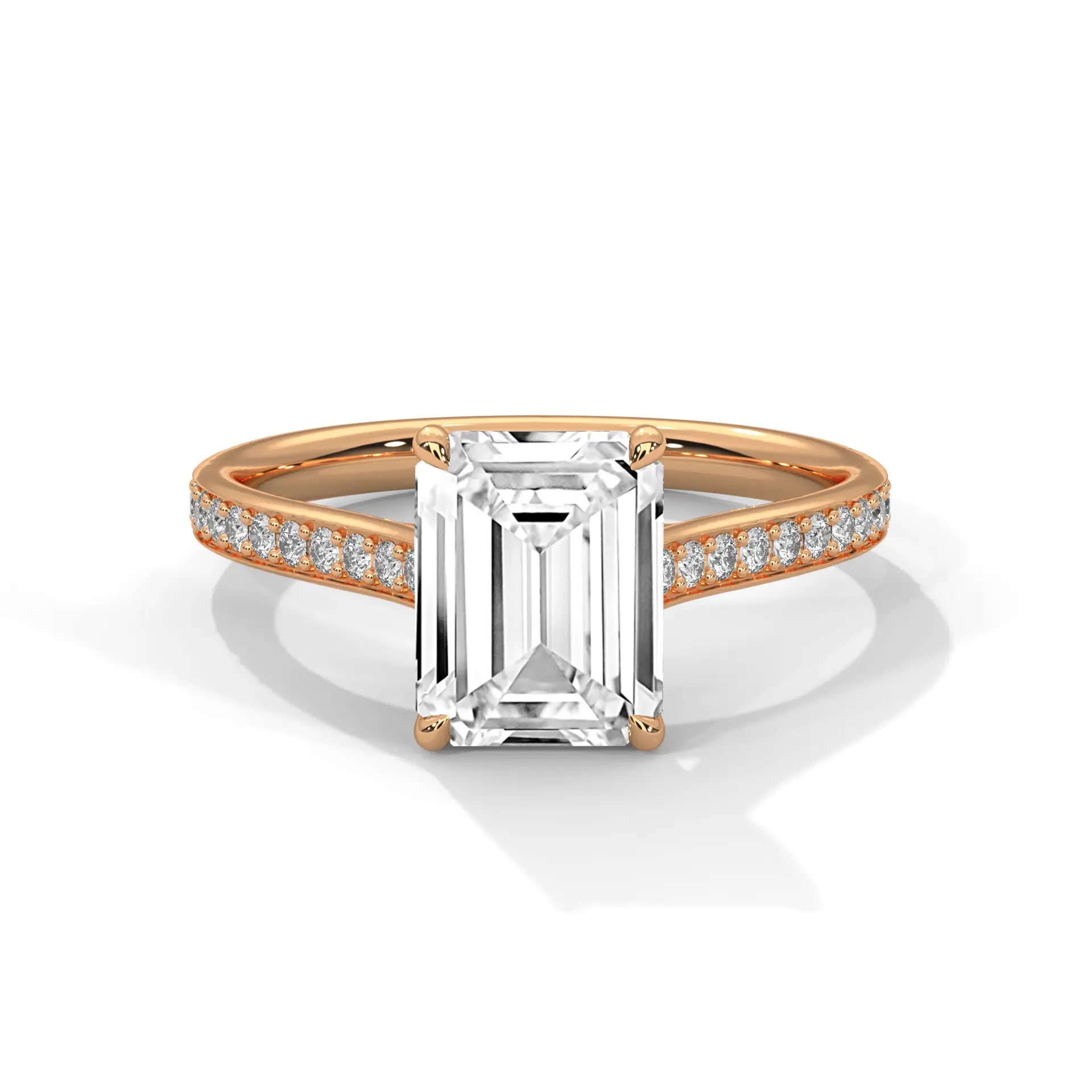 MJBS15 - Radiant Emerald Cut Contemporary Pavé Band