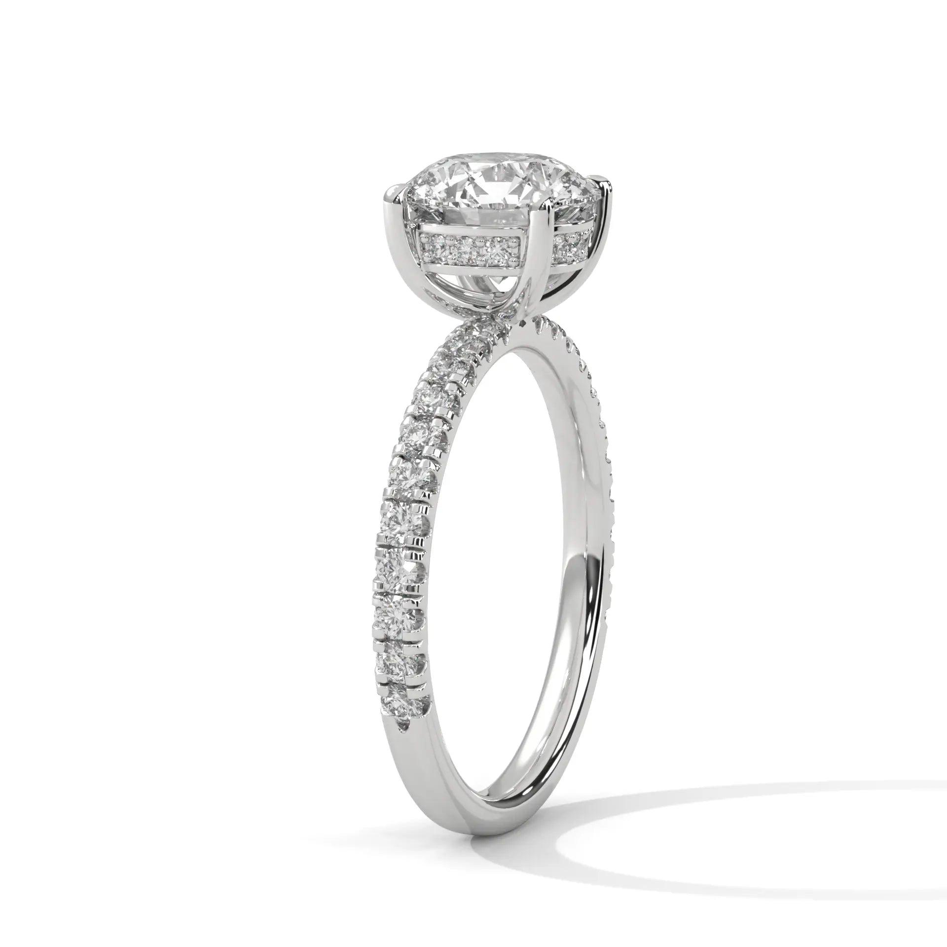 MJBS32 - Elegant Four-Prong Round Cut Accent Ring
