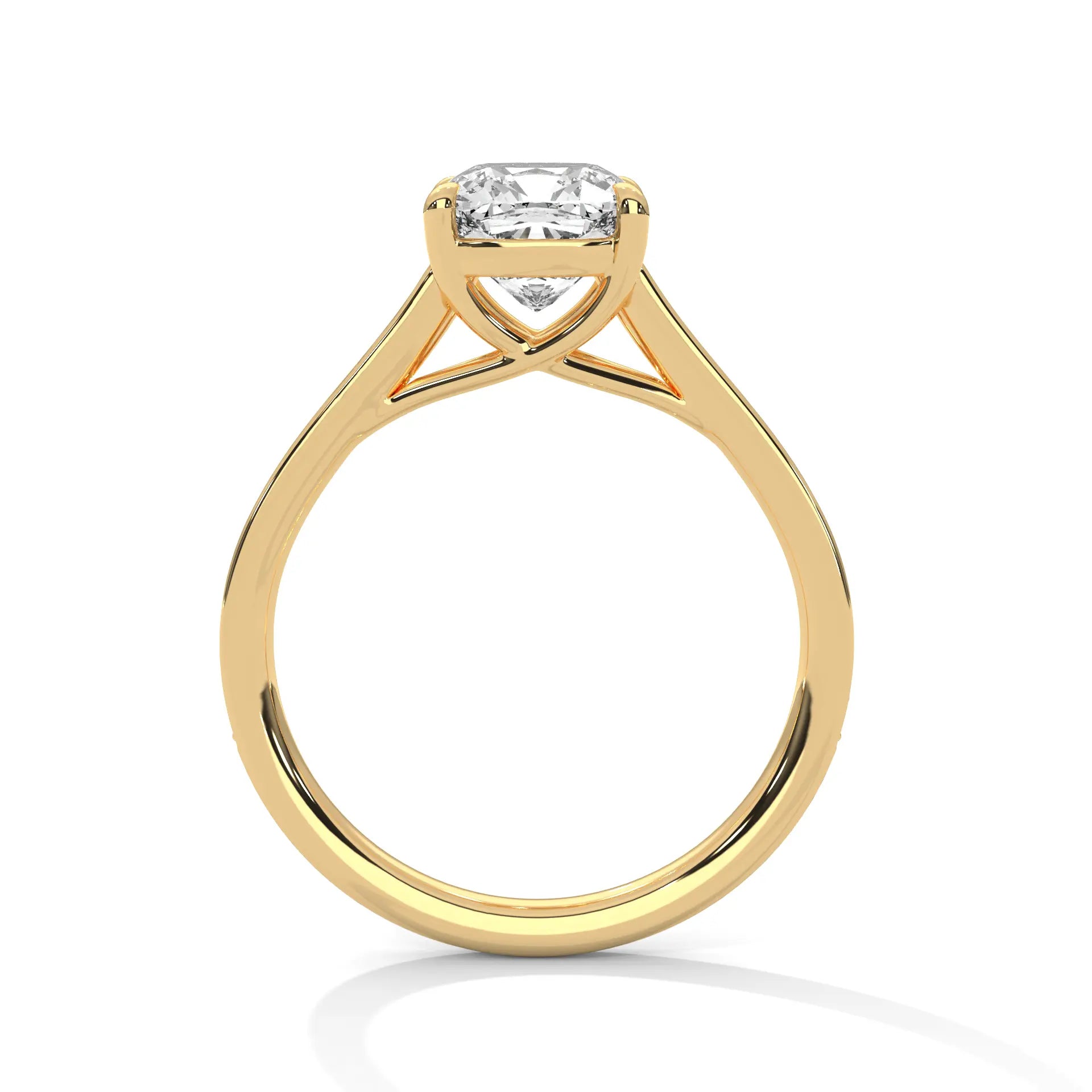 MJBS20 - Cushion Cut Solitaire Engagement Ring with Delicate Accents