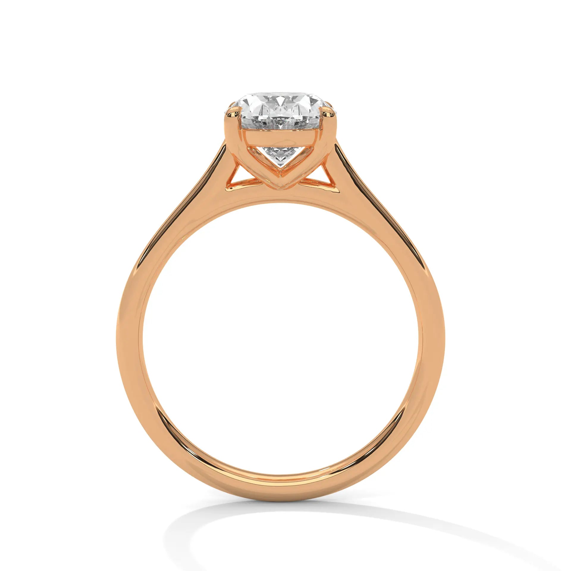 MJBS22 - Oval Solitaire Engagement Ring with Polished Band