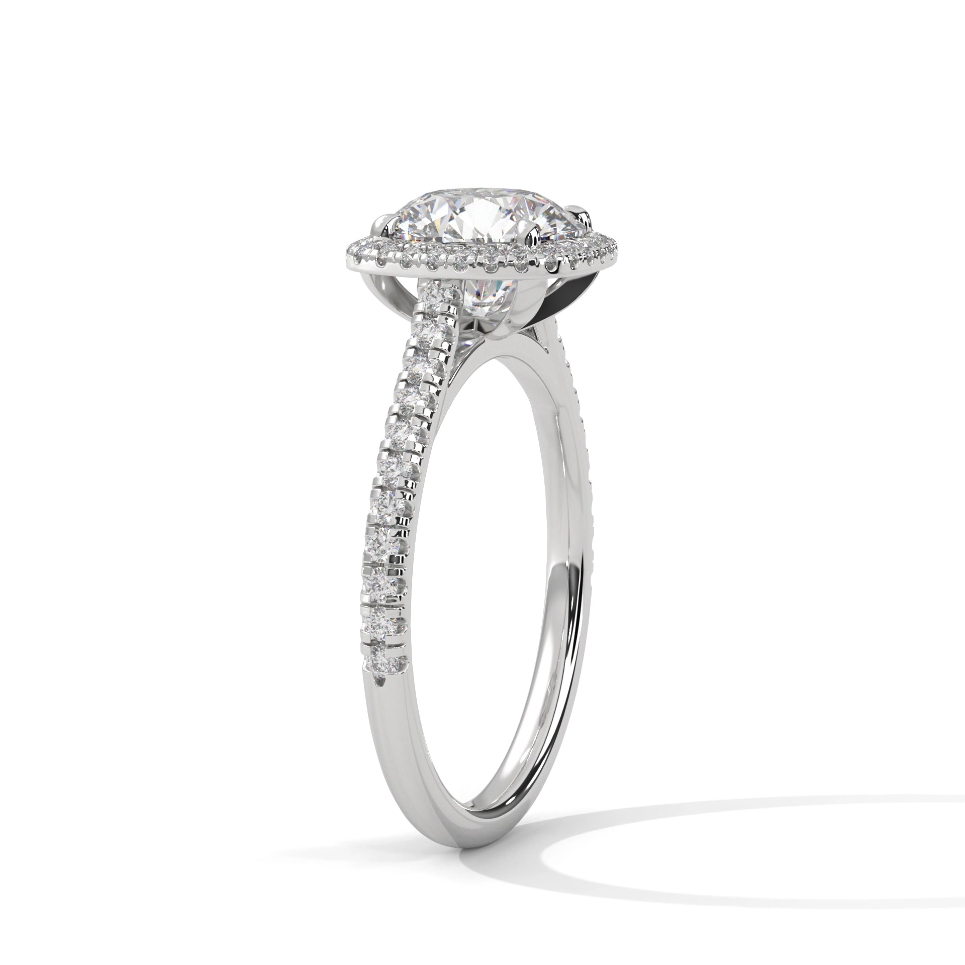 MJBS3 - Round Brilliant Cushion Halo Engagement Ring