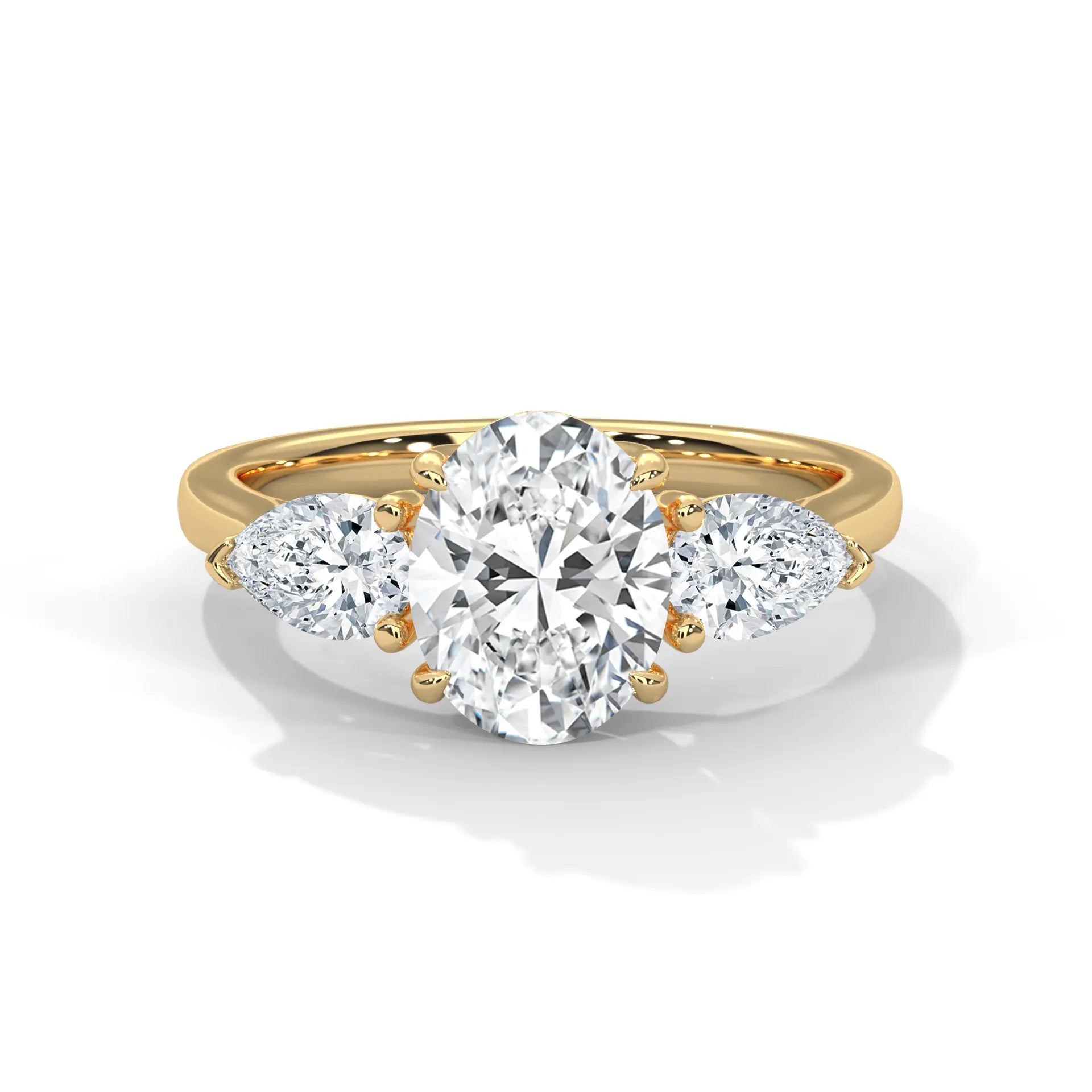 MJBS45 - Oval Cut Solitaire with Pear Shape Side Stones