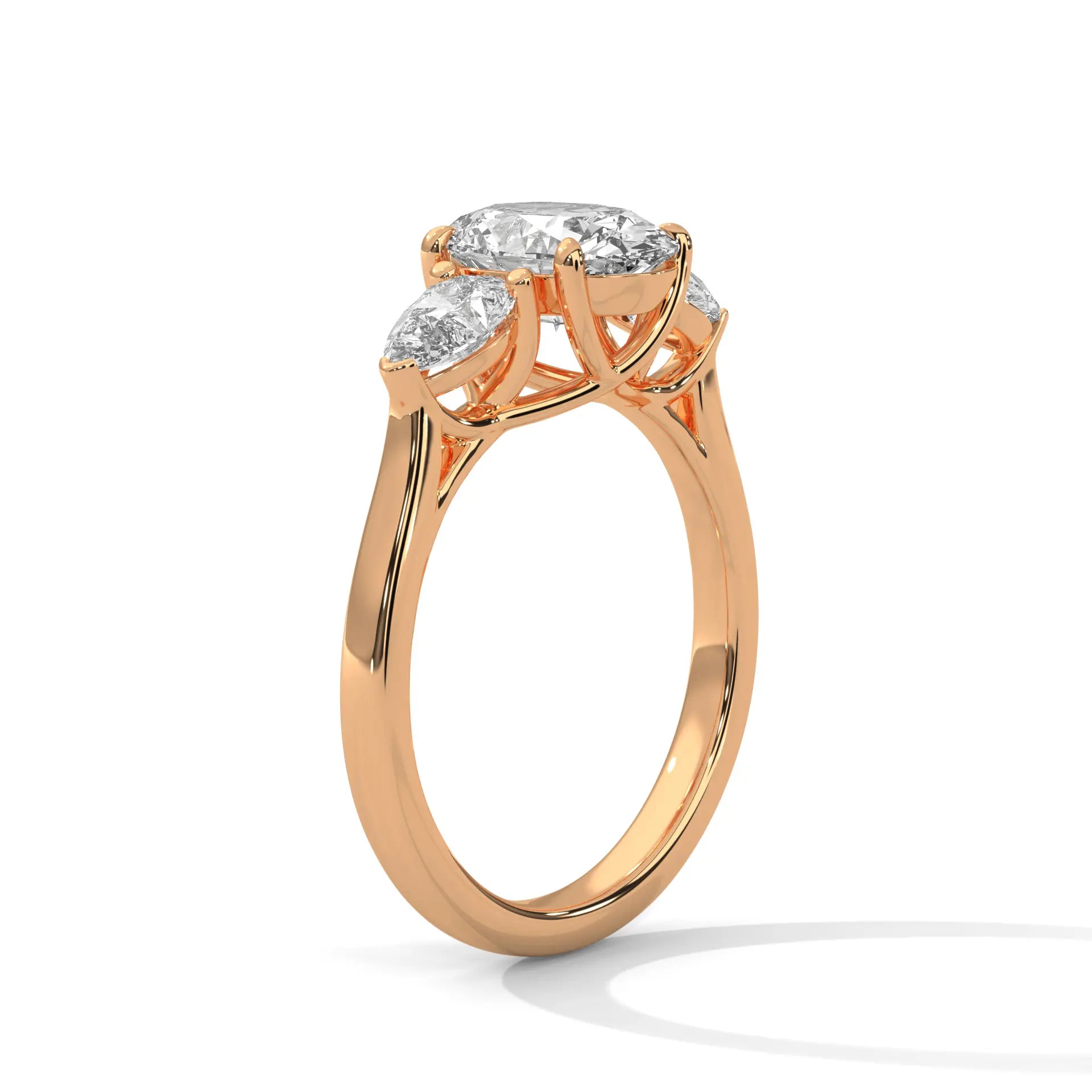MJBS45 - Oval Cut Solitaire with Pear Shape Side Stones