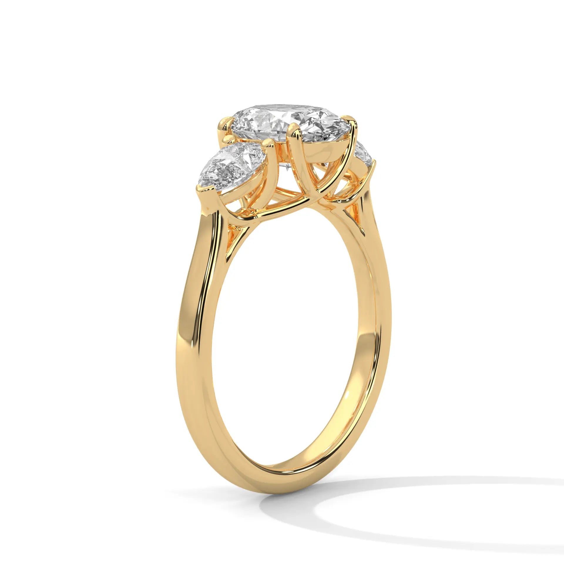 MJBS45 - Oval Cut Solitaire with Pear Shape Side Stones